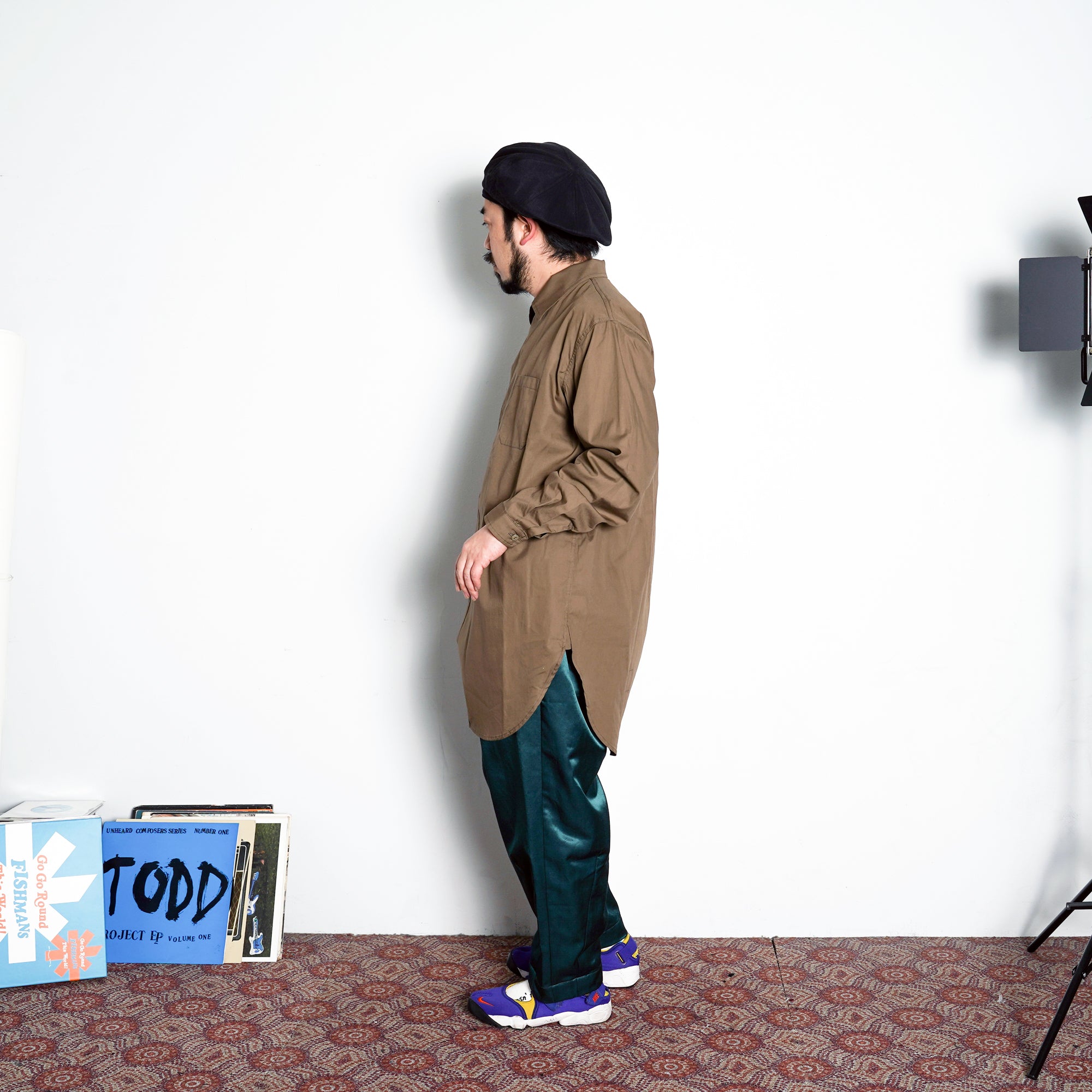 No:vr21ss-sd-sr03 | Name:DOUBLE NECK LONG SHIRTS | Color:BROWN | Size-Free【VARDE77】-VARDE77-ADDICTION FUKUOKA
