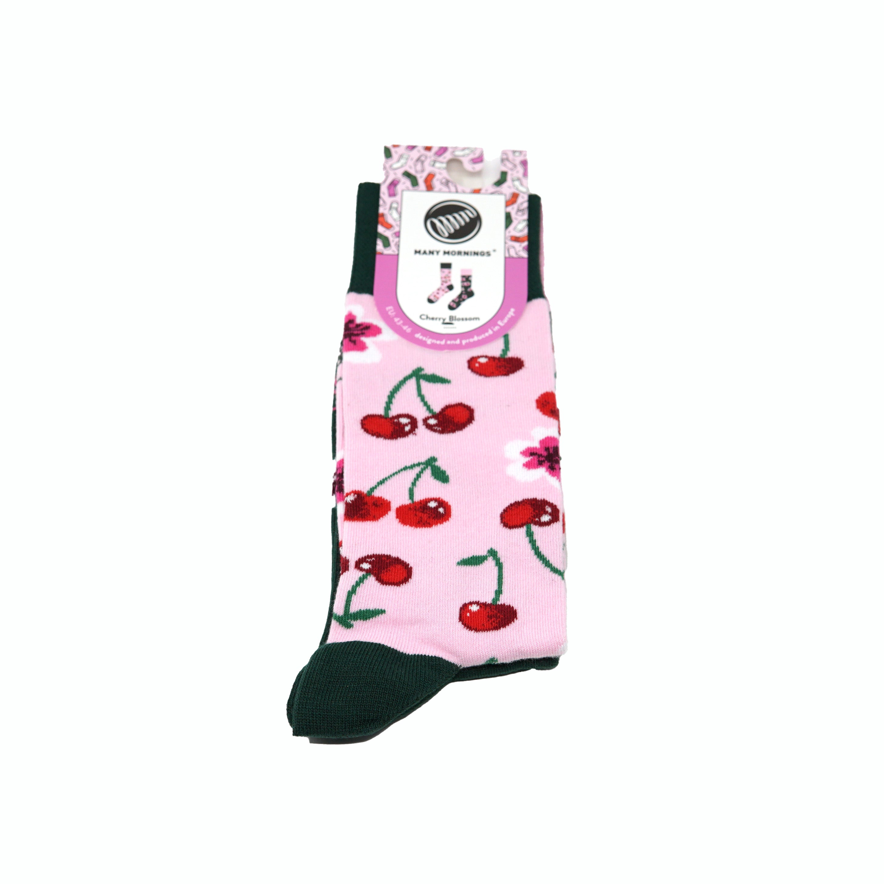 many mornings reguler socks /Cherry Blo/ 【many mornings メニ―モーニングス】【ネコポス選択可能】-MANY MORNIGS-ADDICTION FUKUOKA
