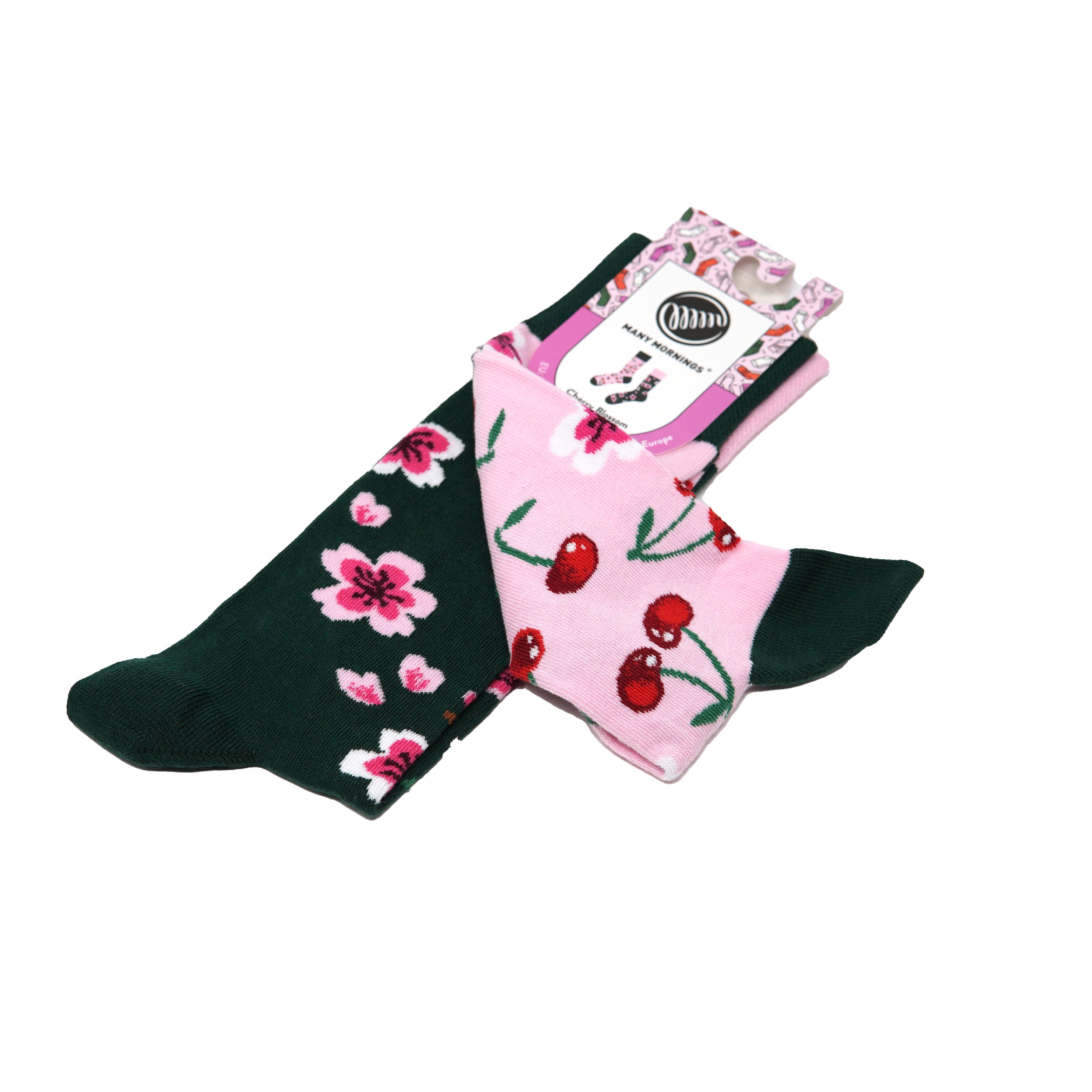 many mornings reguler socks /Cherry Blo/ 【many mornings メニ―モーニングス】【ネコポス選択可能】-MANY MORNIGS-ADDICTION FUKUOKA