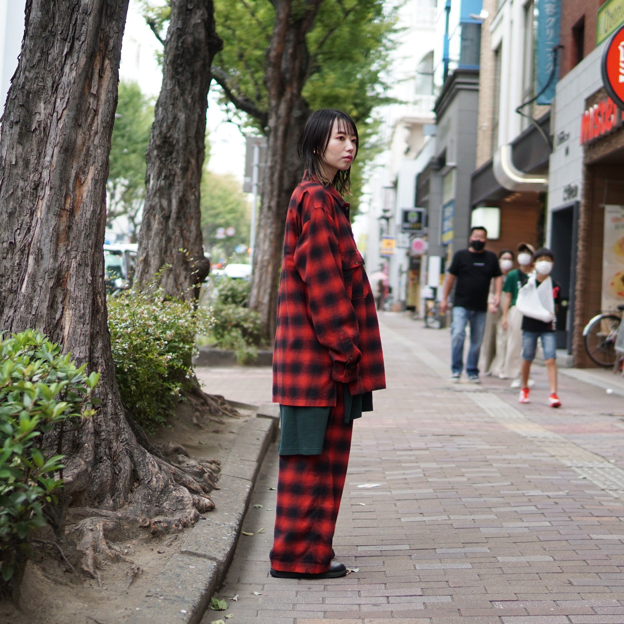No:WP-02_B | Name:W POCKET SHIRTS-OMBRE CHECK | Color:Red【CATTA_カッタ】【archive】
