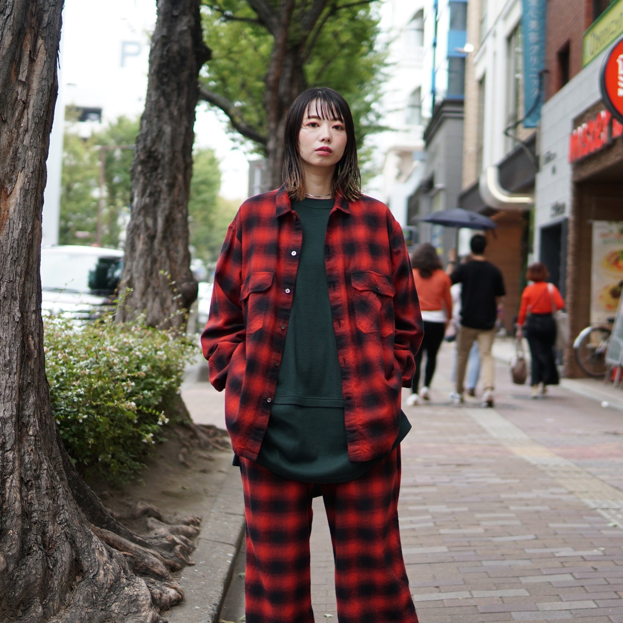 No:WP-02_B | Name:W POCKET SHIRTS-OMBRE CHECK | Color:Red【CATTA_カッタ】【archive】
