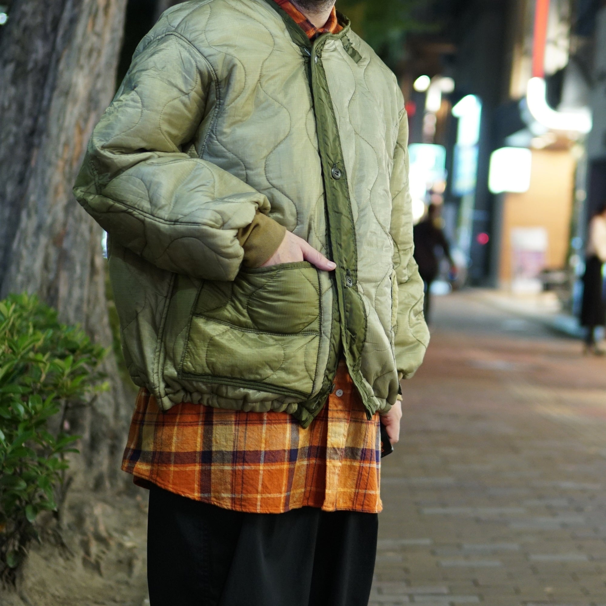 odd22fw03 | Quilting Short Jkt – Olive 別注 | ODDMENT