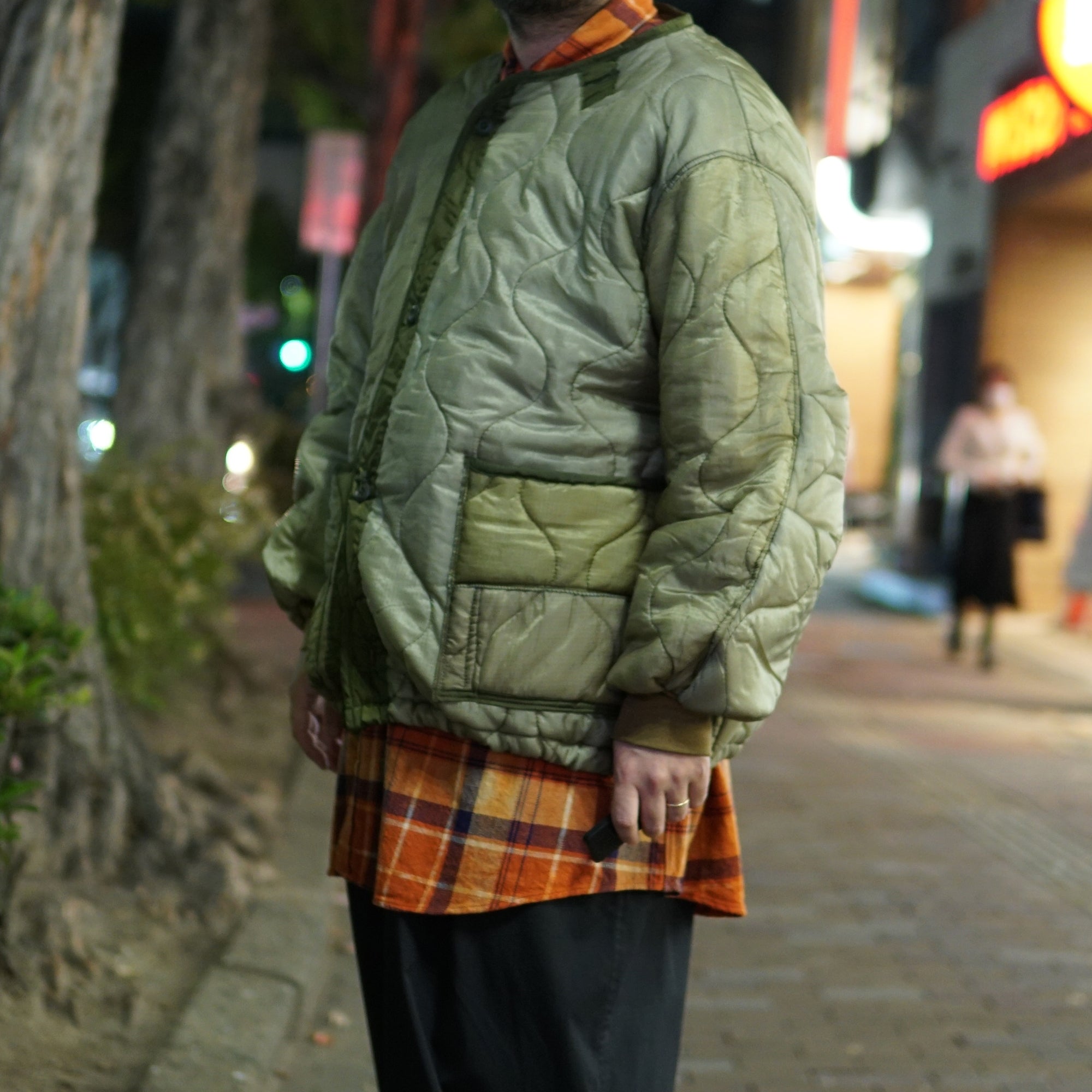 odd22fw03 | Quilting Short Jkt – Olive 別注 | ODDMENT