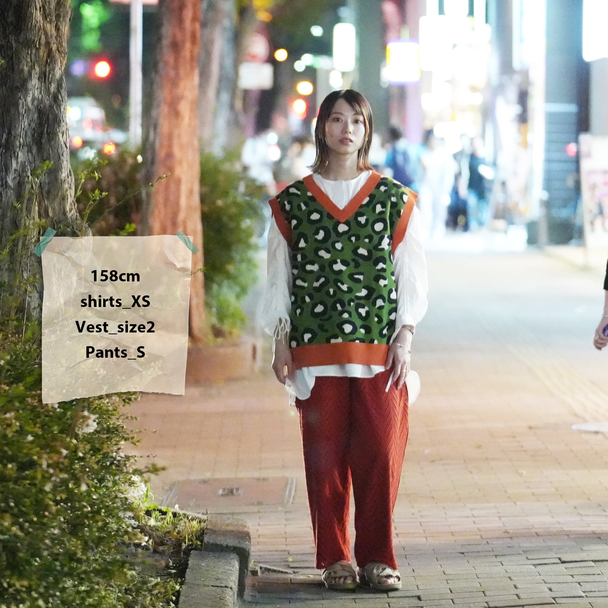 No:ps22kt01-2 | Name:LEOPARD CROPPED VEST | Color:Grn Orange Leopard【PLATEAU STUDIO_プラトー スタジオ】【archive】