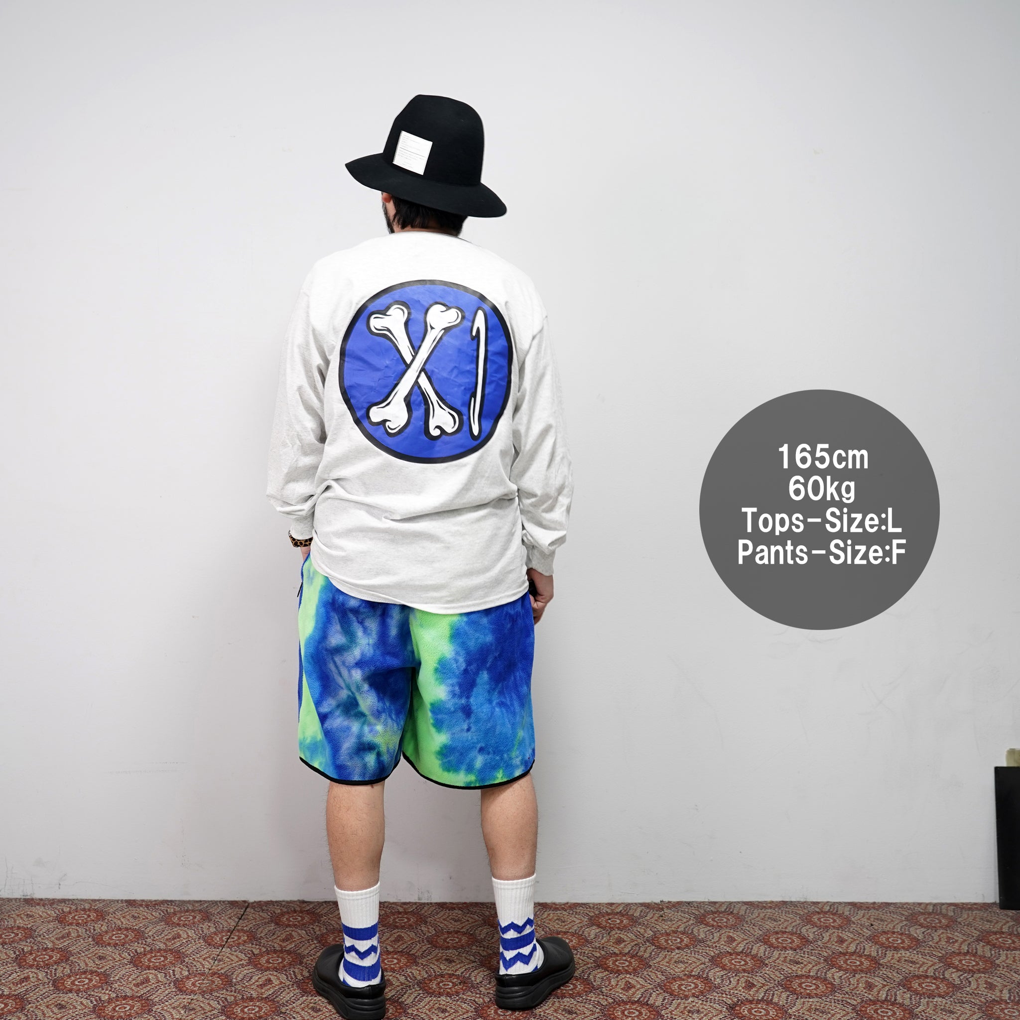 pw21s01 | TIE DYE FLEECE SHORTS | Color:Neon-Blue | Size:Free【PLATEAU STUDIO_プラトー スタジオ】