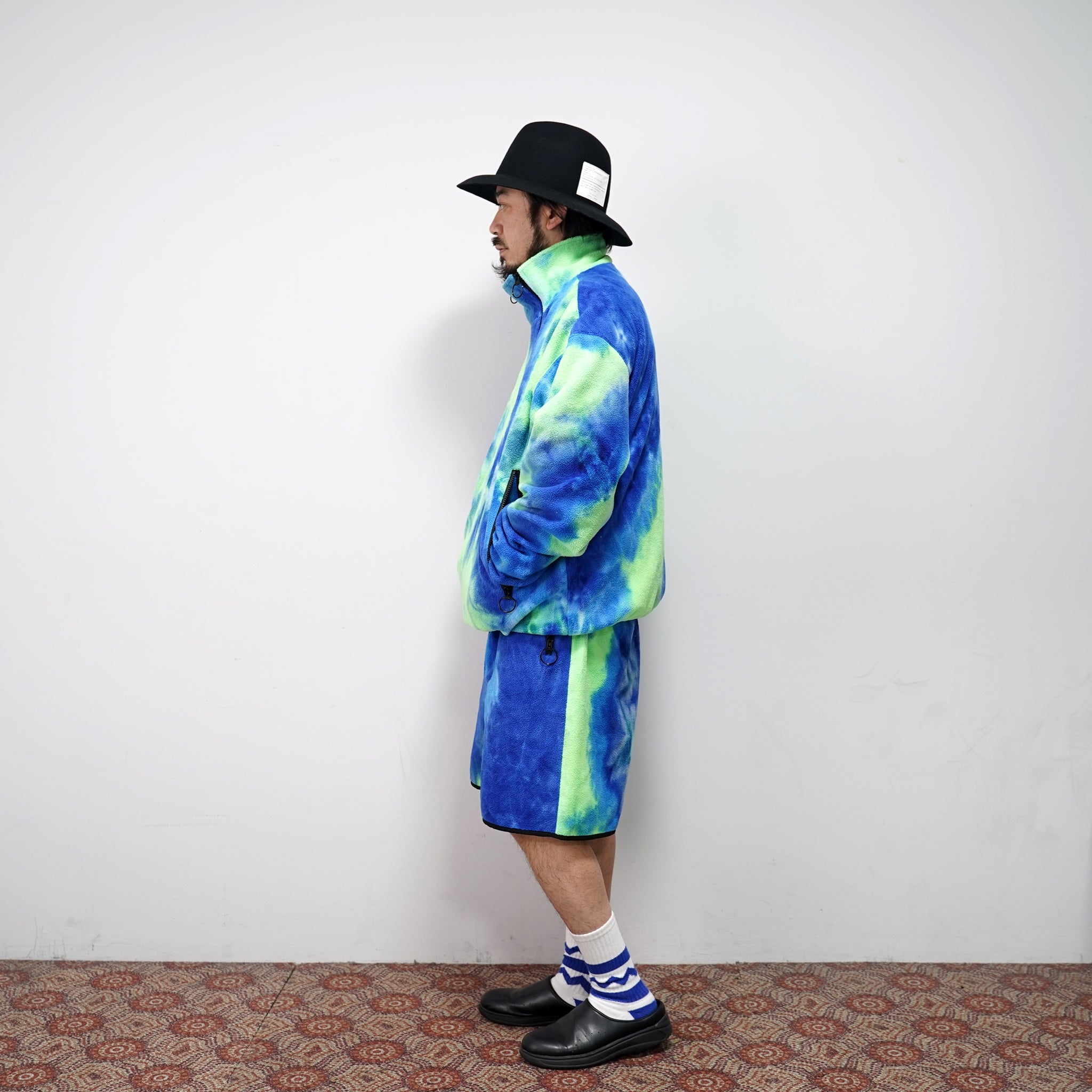 pw21s01 | TIE DYE FLEECE SHORTS | Color:Neon-Blue | Size:Free【PLATEAU STUDIO_プラトー スタジオ】
