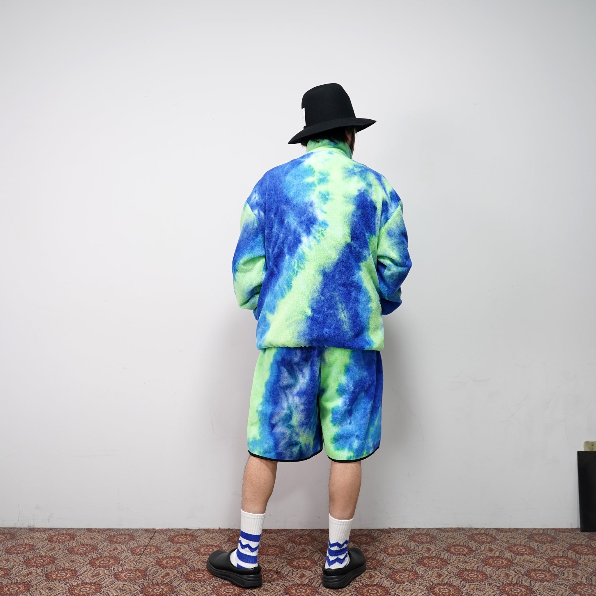 No:pw21t06 | Name:TIE DYE FLEECE PULLOVER | Color:Neon-Blue | Size:Free【PLATEAU STUDIO_プラトー スタジオ】【archive】