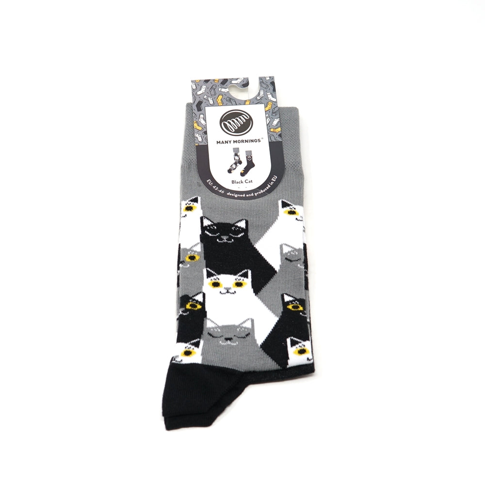 reguler socks / Black Cat 【many mornings メニ―モーニングス】【ネコポス選択可能】