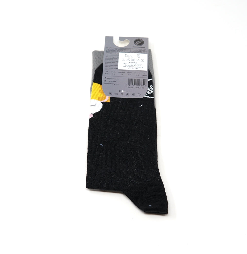 reguler socks / Black Cat 【many mornings メニ―モーニングス】【ネコポス選択可能】