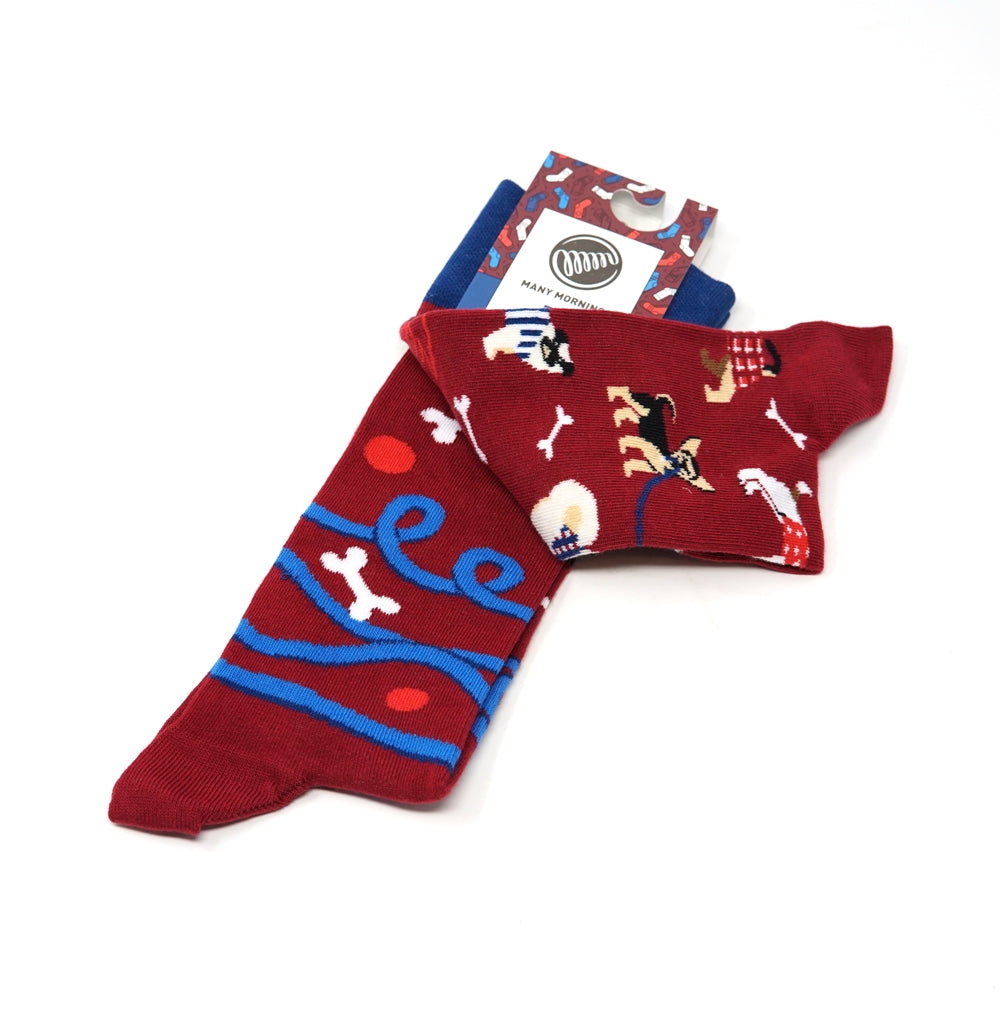 many mornings reguler socks /Walkie Dog/ 【many mornings メニ―モーニングス】【ネコポス選択可能】