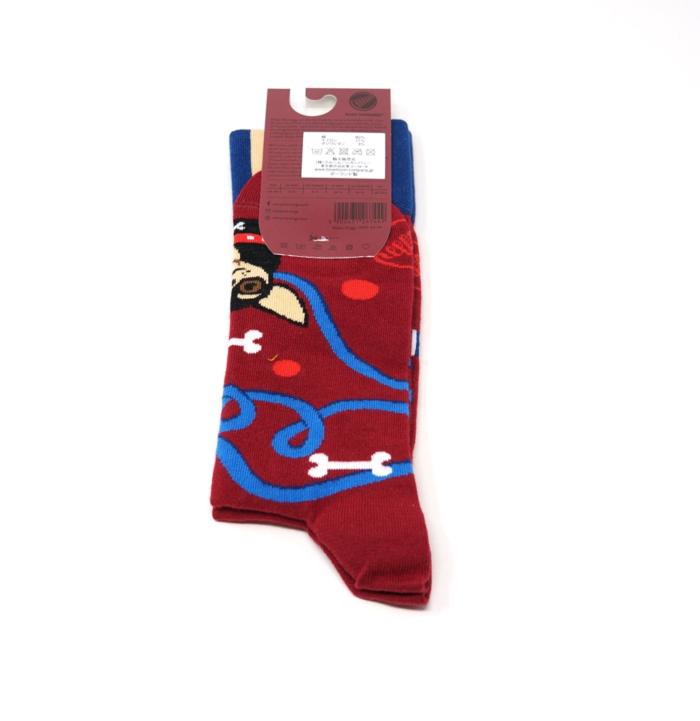 many mornings reguler socks /Walkie Dog/ 【many mornings メニ―モーニングス】【ネコポス選択可能】