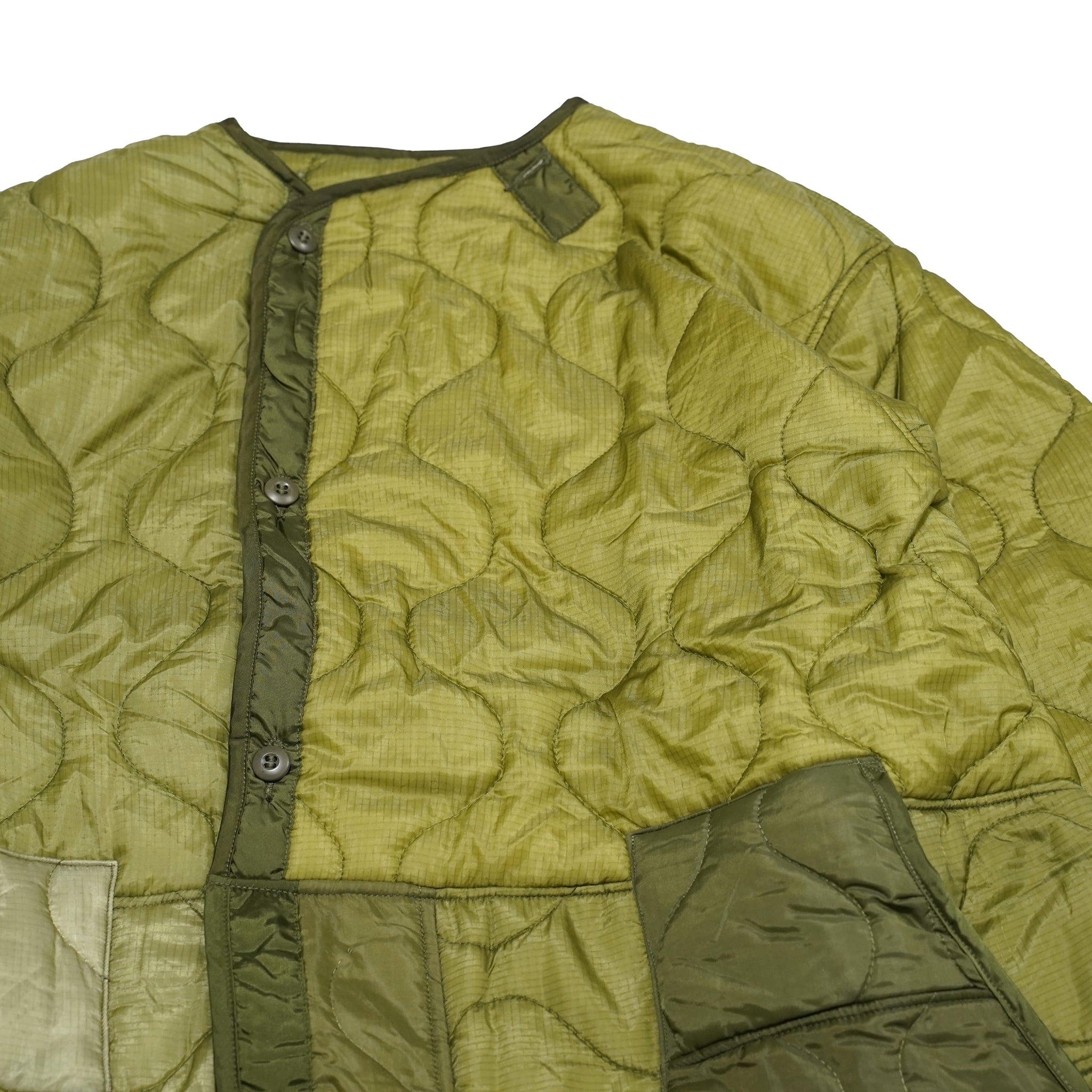 oddlong | Quilting Long Coat – Olive | Size:Free | ODDMENT