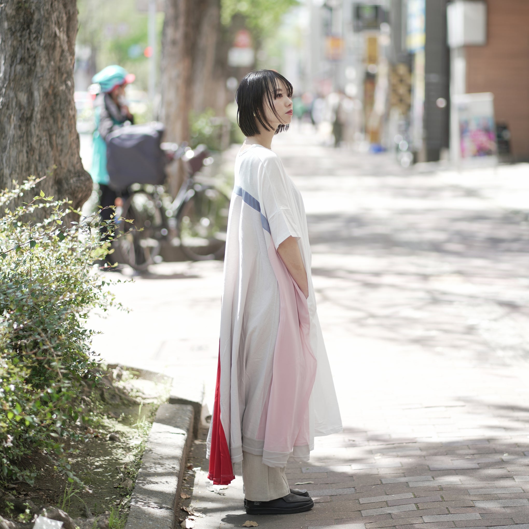 No:bsd23SS-27_a | Name:Peacock Dress tee | Color:White【BEDSIDEDRAMA_ベッドサイドドラマ】