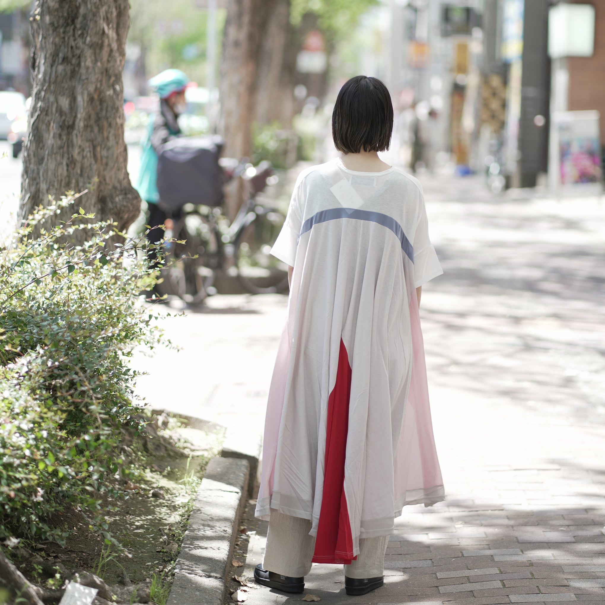 No:bsd23SS-27_a | Name:Peacock Dress tee | Color:White【BEDSIDEDRAMA_ベッドサイドドラマ】