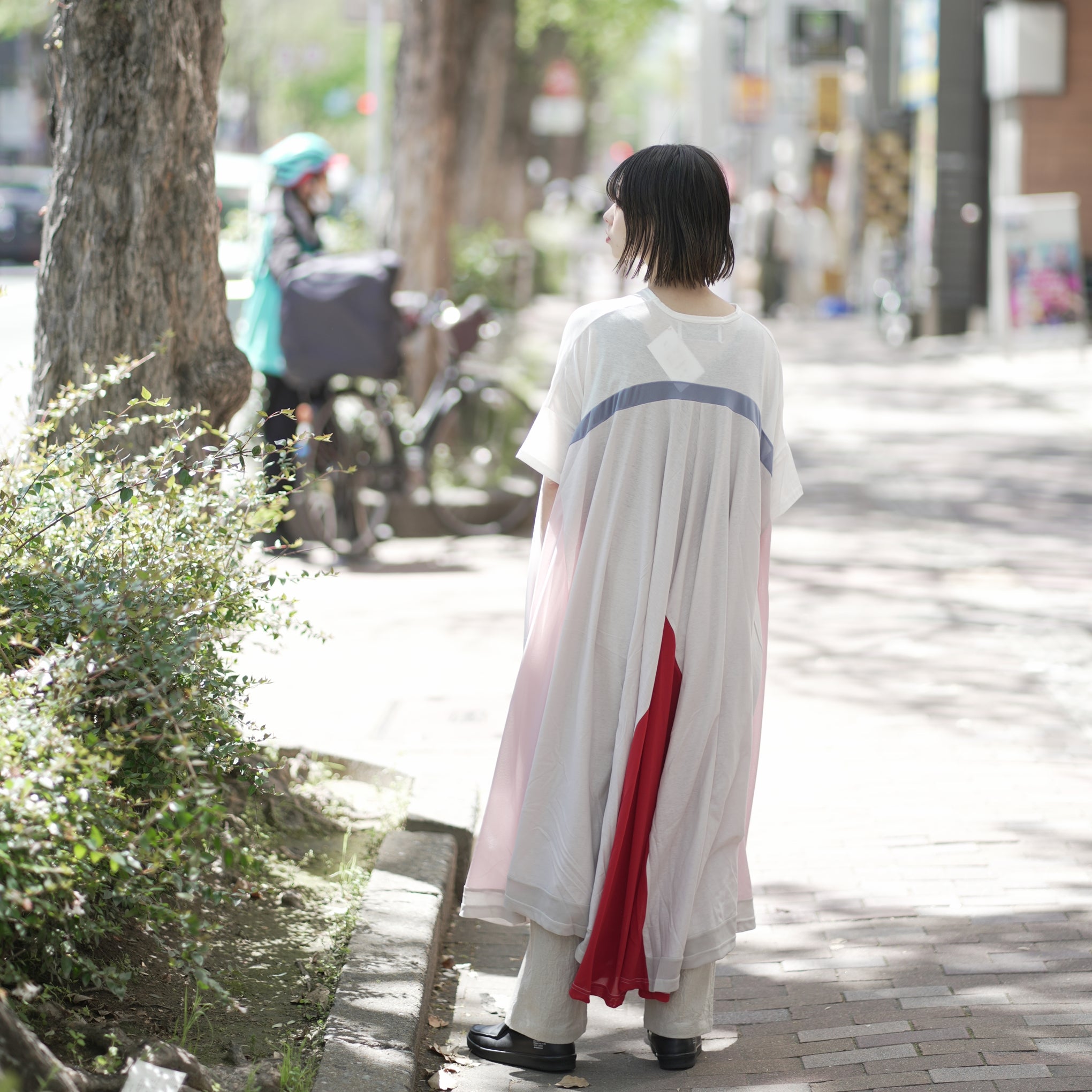 No:bsd23SS-27_a | Name:Peacock Dress tee | Color:White【BEDSIDEDRAMA_ベッドサイドドラマ】