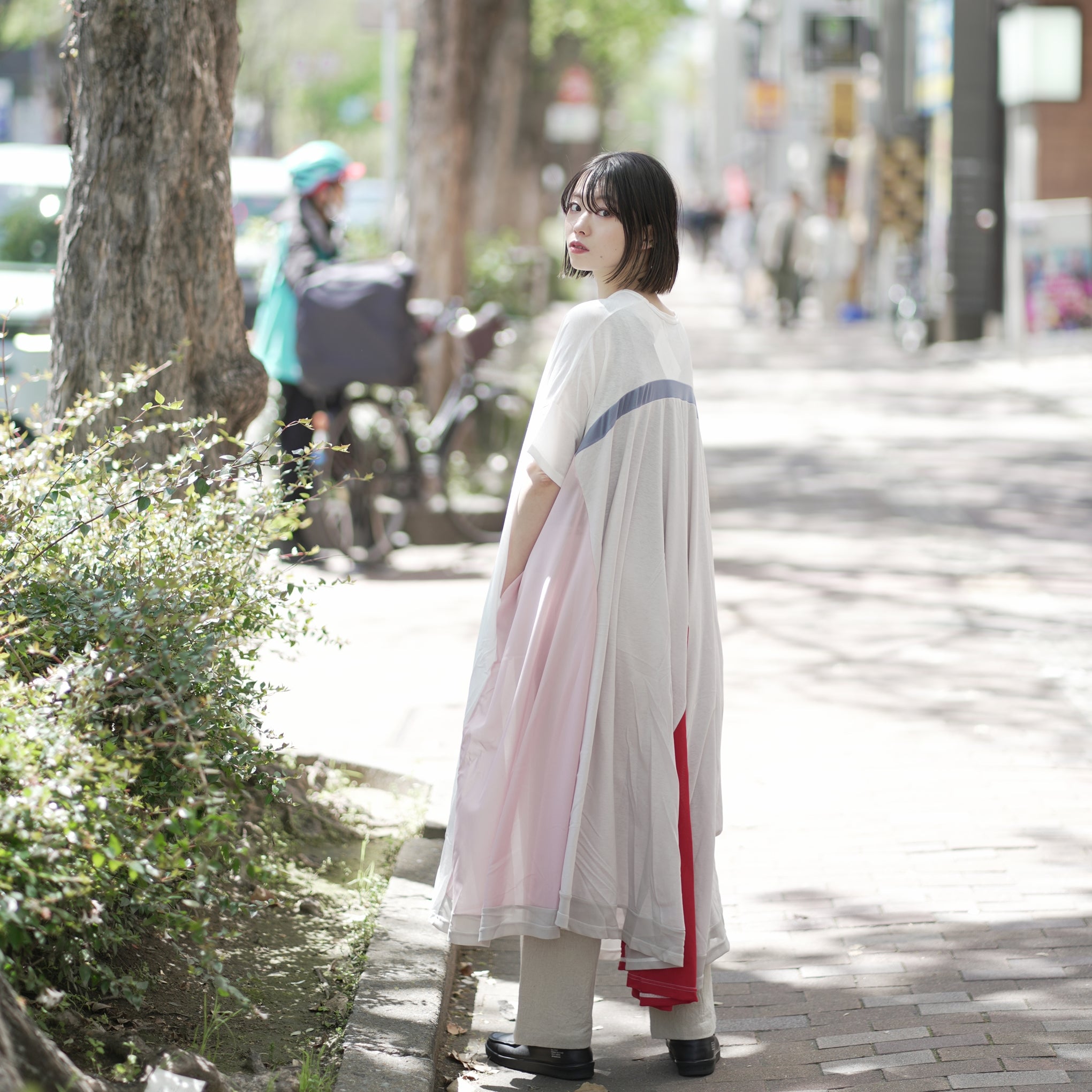 No:bsd23SS-27_a | Name:Peacock Dress tee | Color:White【BEDSIDEDRAMA_ベッドサイドドラマ】