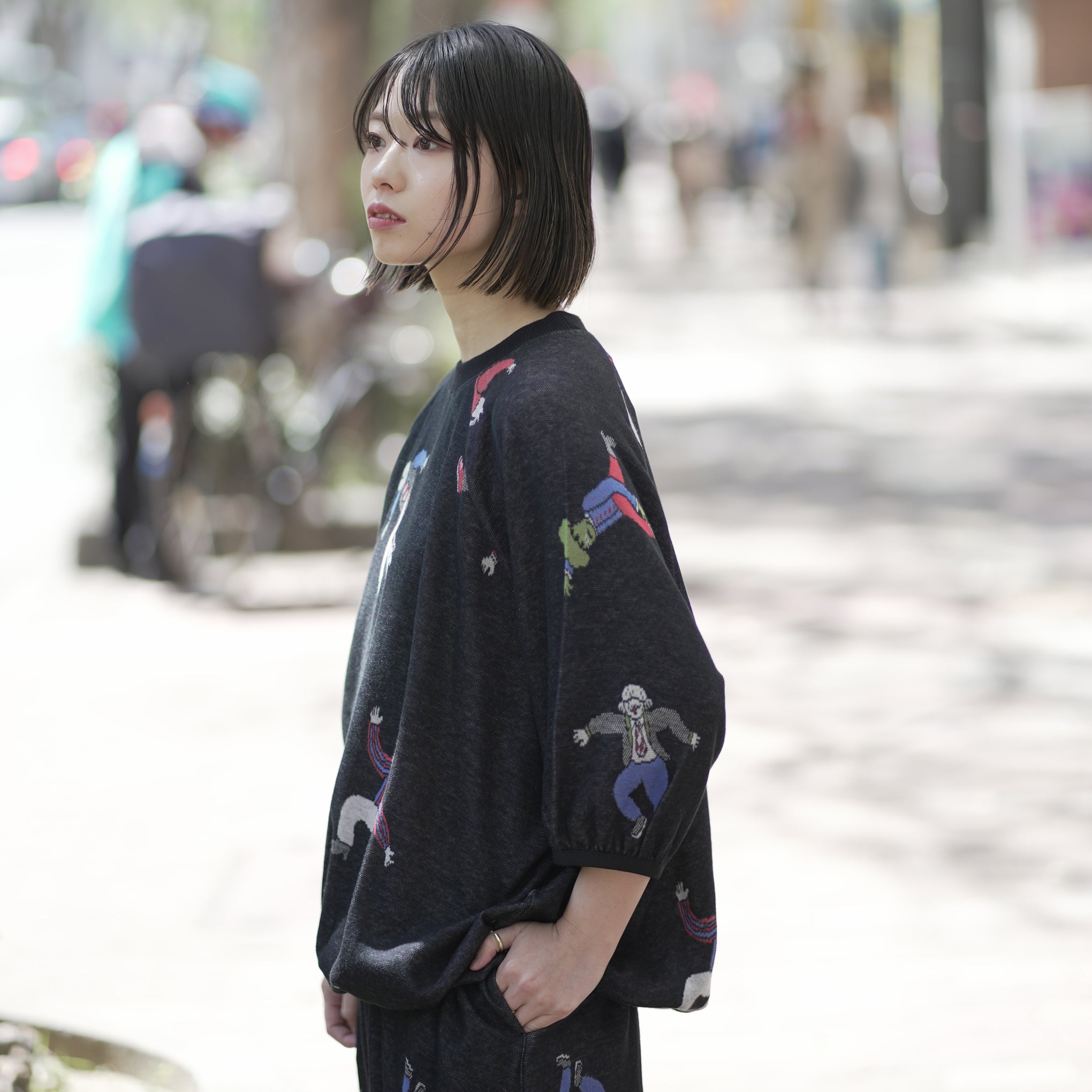 No:bsd23SS-22 | Name:Dance balloon T-shirt | Color:Black【BEDSIDEDRAMA_ベッドサイドドラマ】【archive】