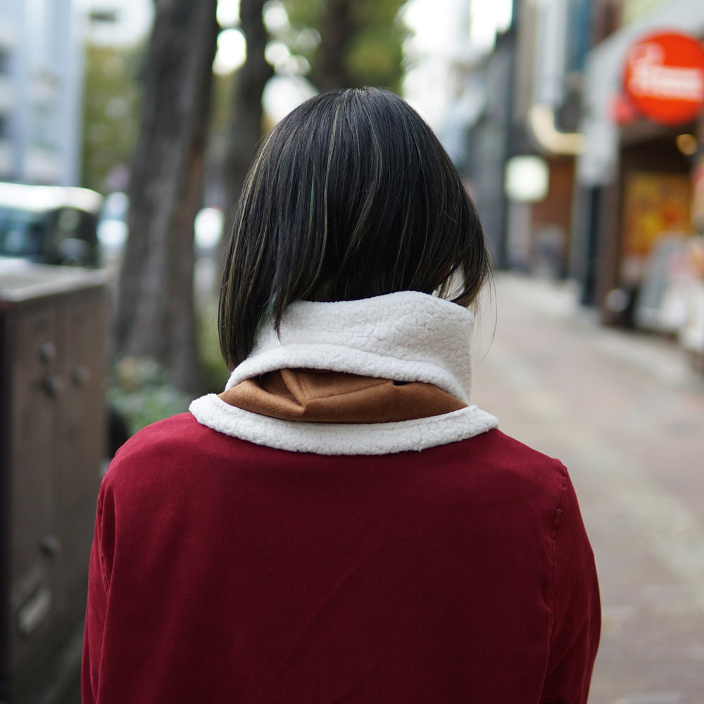 No:AC433 | Name:BUFFALO NECK WARMER | Color:Brown/DarkBrown | Size:One【ORIGINAL JOHN_オリジナルジョン】【ネコポス選択可能】