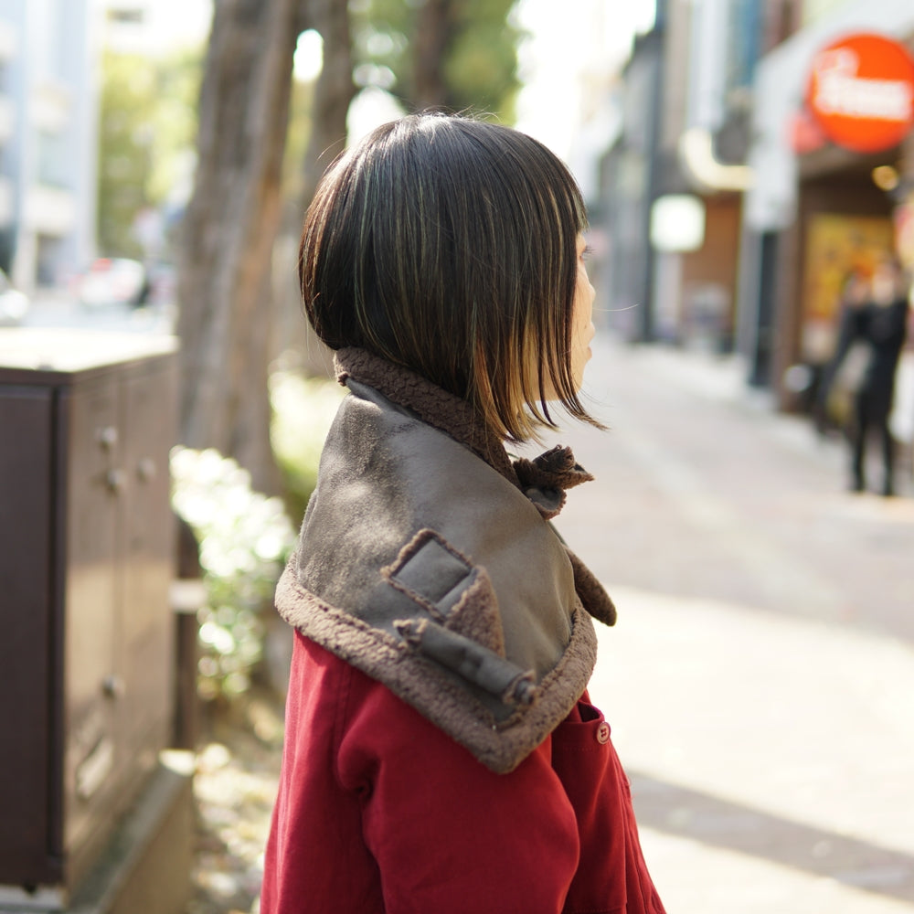 No:AC433 | Name:BUFFALO NECK WARMER | Color:Brown/DarkBrown | Size:One【ORIGINAL JOHN_オリジナルジョン】【ネコポス選択可能】