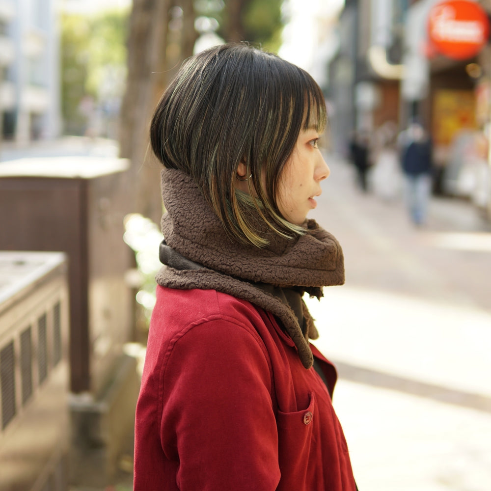 BUFFALO NECK WARMER – Brown / DarkBrown | Size:One | ORIGINAL JOHN【ネコポス選択可能】