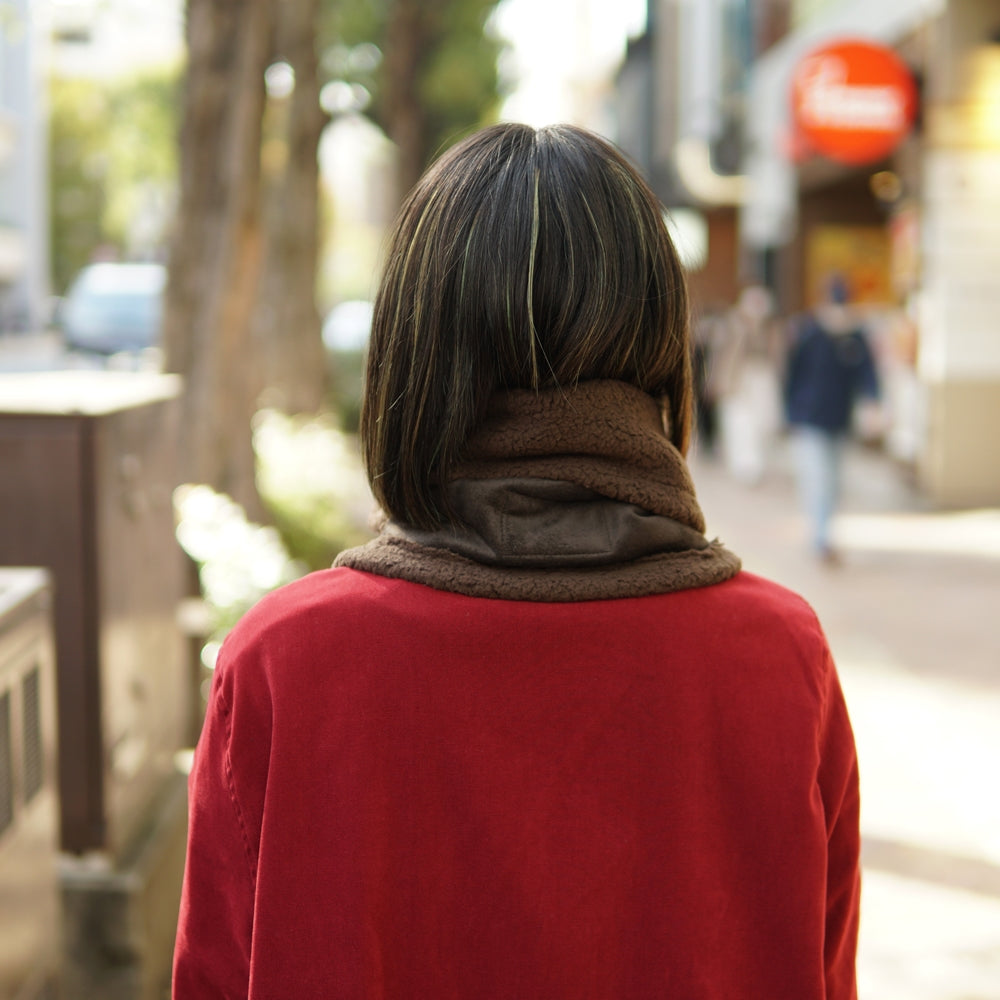 BUFFALO NECK WARMER – Brown / DarkBrown | Size:One | ORIGINAL JOHN【ネコポス選択可能】