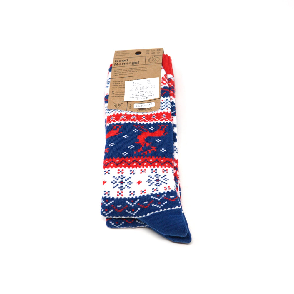 many mornings reguler socks /Warm Rudolph (Warm) / 【many mornings メニ―モーニングス】【ネコポス選択可能】-MANY MORNIGS-ADDICTION FUKUOKA