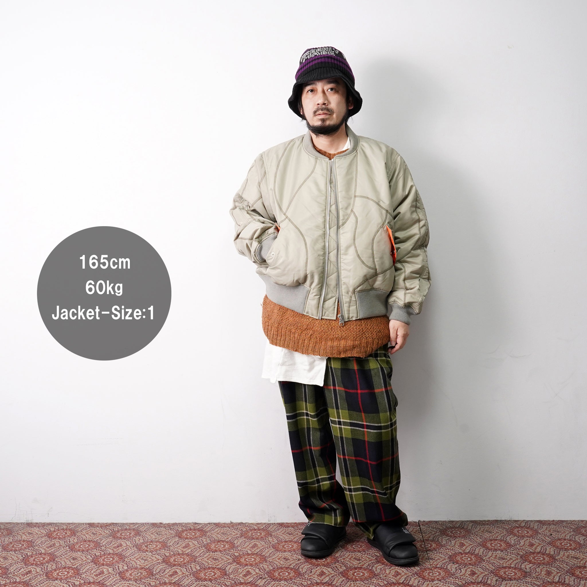 No:pw21j08 | Name:PUZZLE MA-1 JACKET | Color:Desert Sage-Orange | Size:1/2【PLATEAU STUDIO_プラトー スタジオ】【archive】