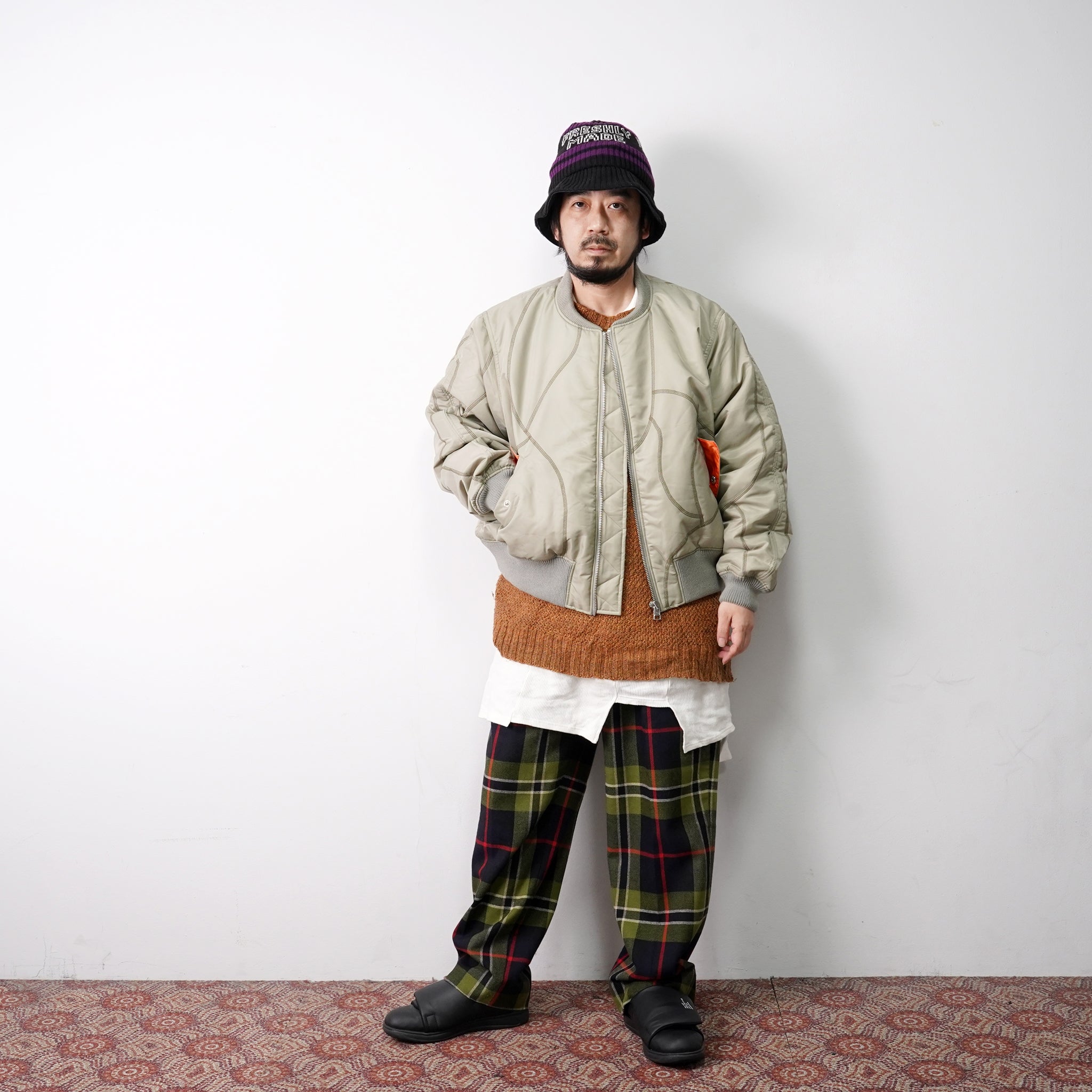 No:pw21j08 | Name:PUZZLE MA-1 JACKET | Color:Desert Sage-Orange | Size:1/2【PLATEAU STUDIO_プラトー スタジオ】【archive】