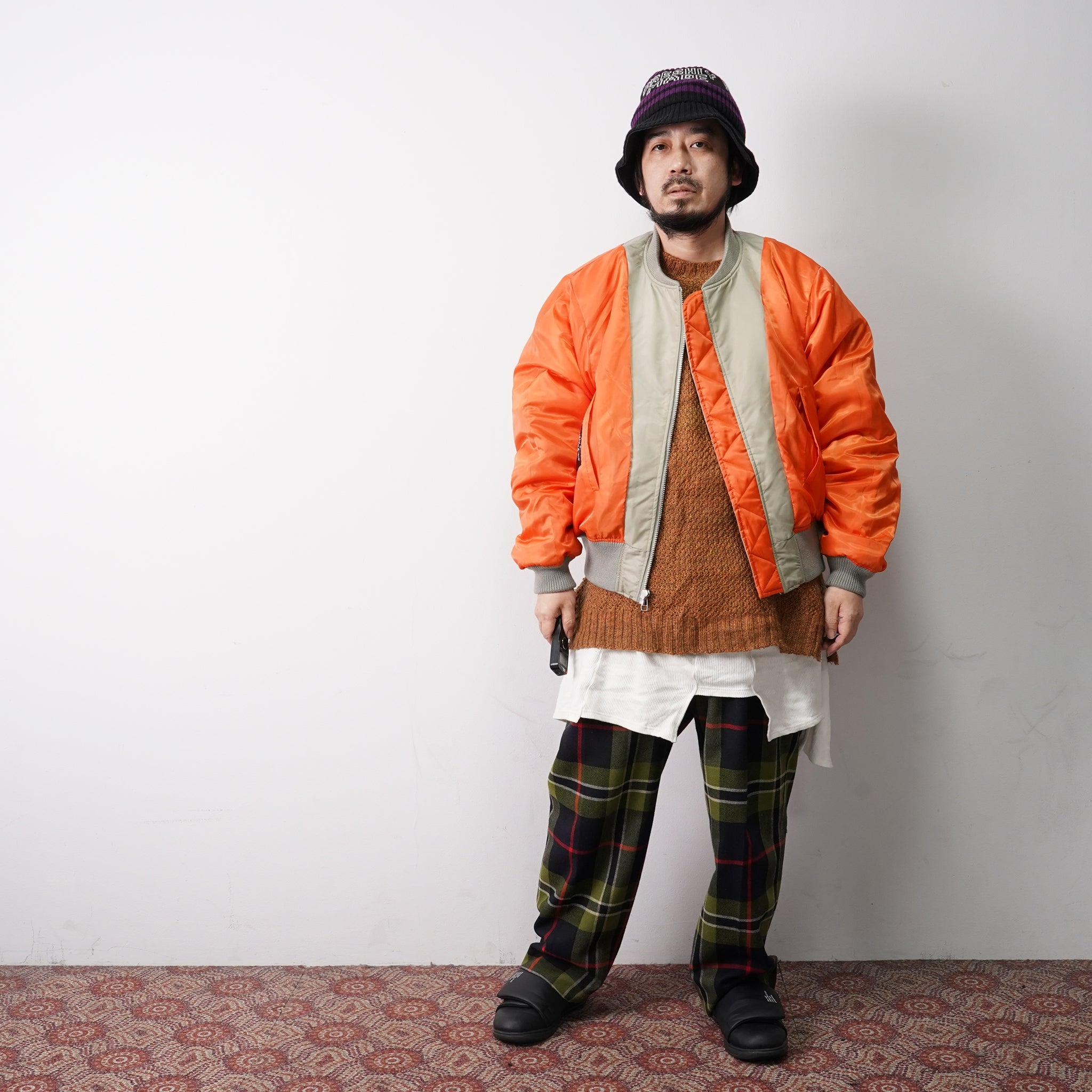 No:pw21j08 | Name:PUZZLE MA-1 JACKET | Color:Desert Sage-Orange | Size:1/2【PLATEAU STUDIO_プラトー スタジオ】