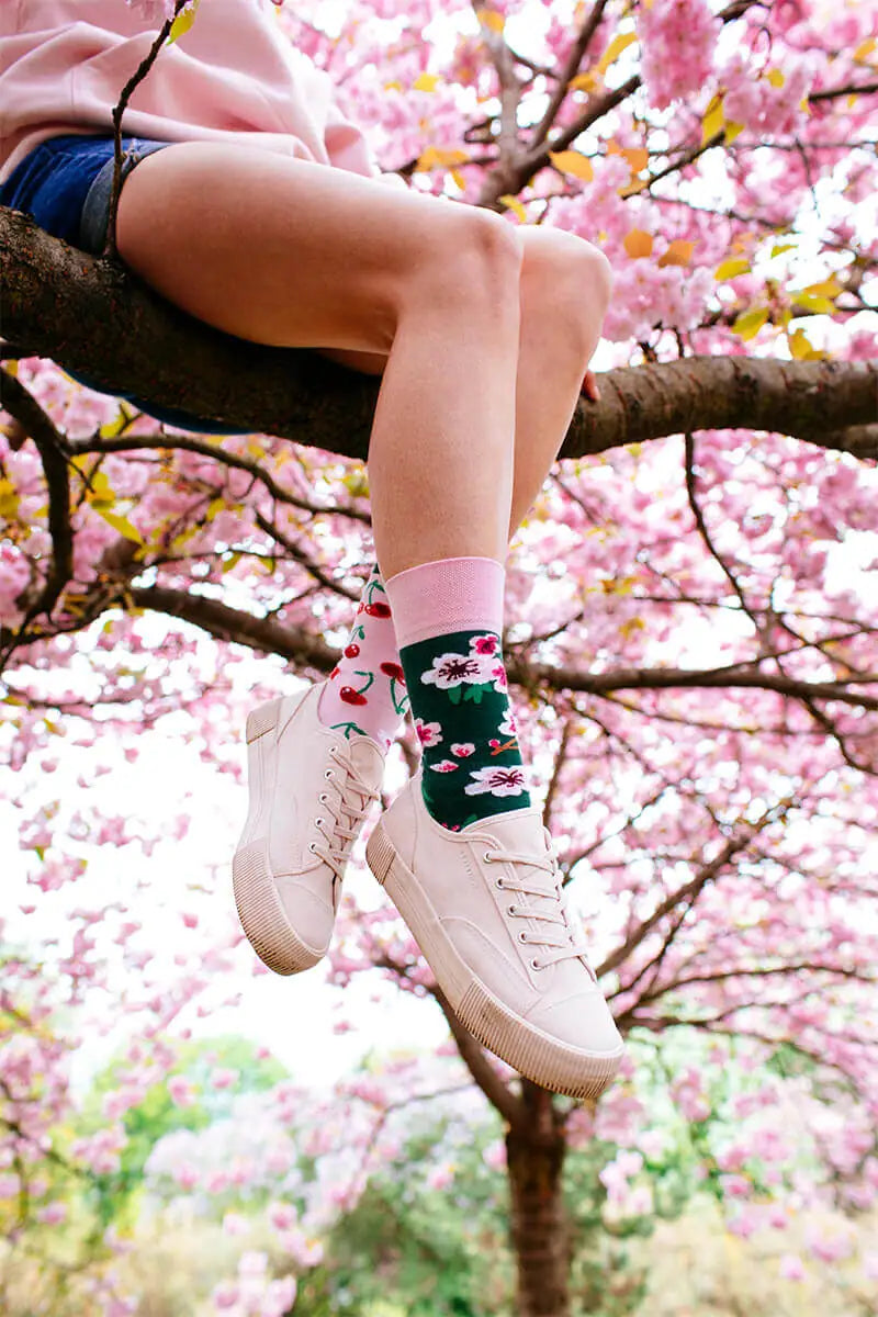 reguler socks / Cherry Blossom【MANY MORNINGS_メニ―モーニングス】【ネコポス選択可能】