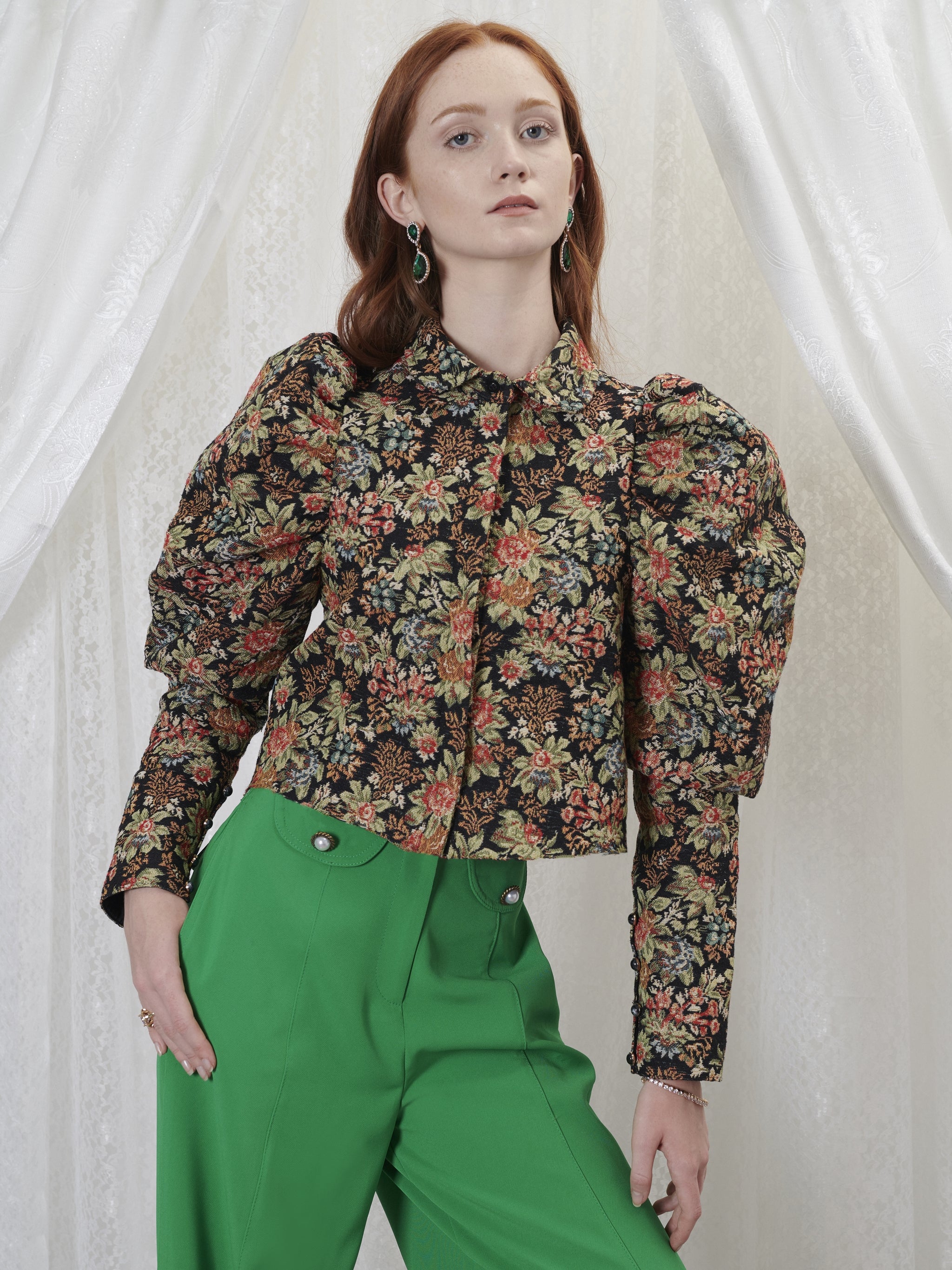 No:24SJ02BL1034MUL | Name:Memento Tapestry Blouse | Color:Multi | Size:XS/S【SISTER JANE_シスタージェーン】【archive】