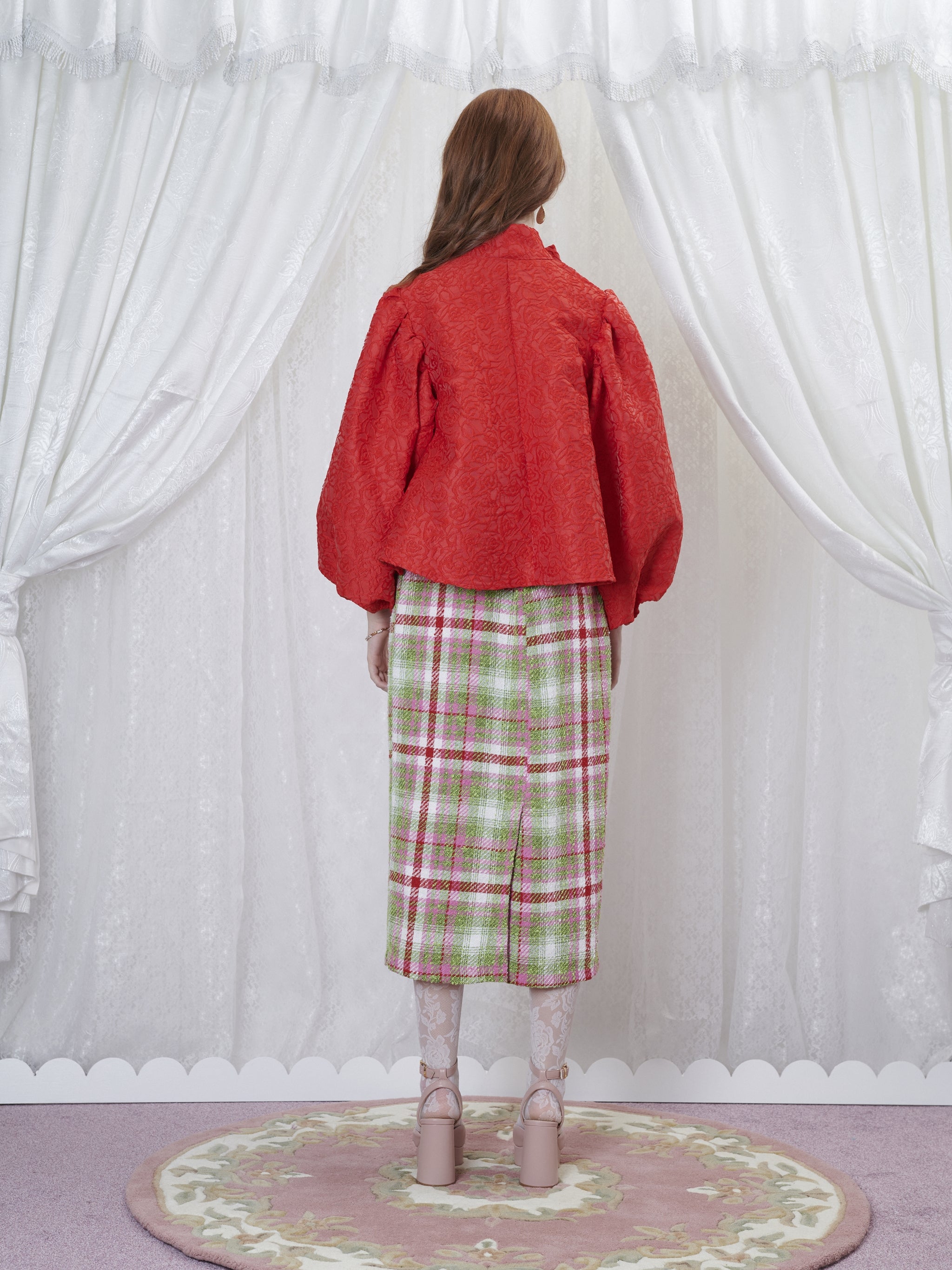 No:24SJ02BL1030RED | Name:Grandma Rose Oversized Bow Blouse | Color:Red | Size:XS/S【SISTER JANE_シスタージェーン】【archive】