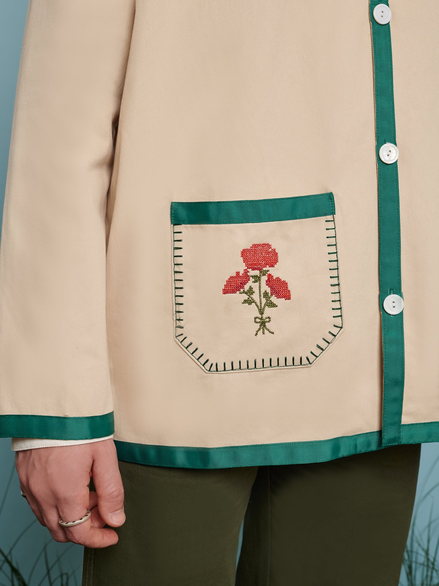 No:27SM02JKM019CRM | Name:Gordon Embroidered Jacket | Color:Cream【SISTER JANE_シスタージェーン】【archive】
