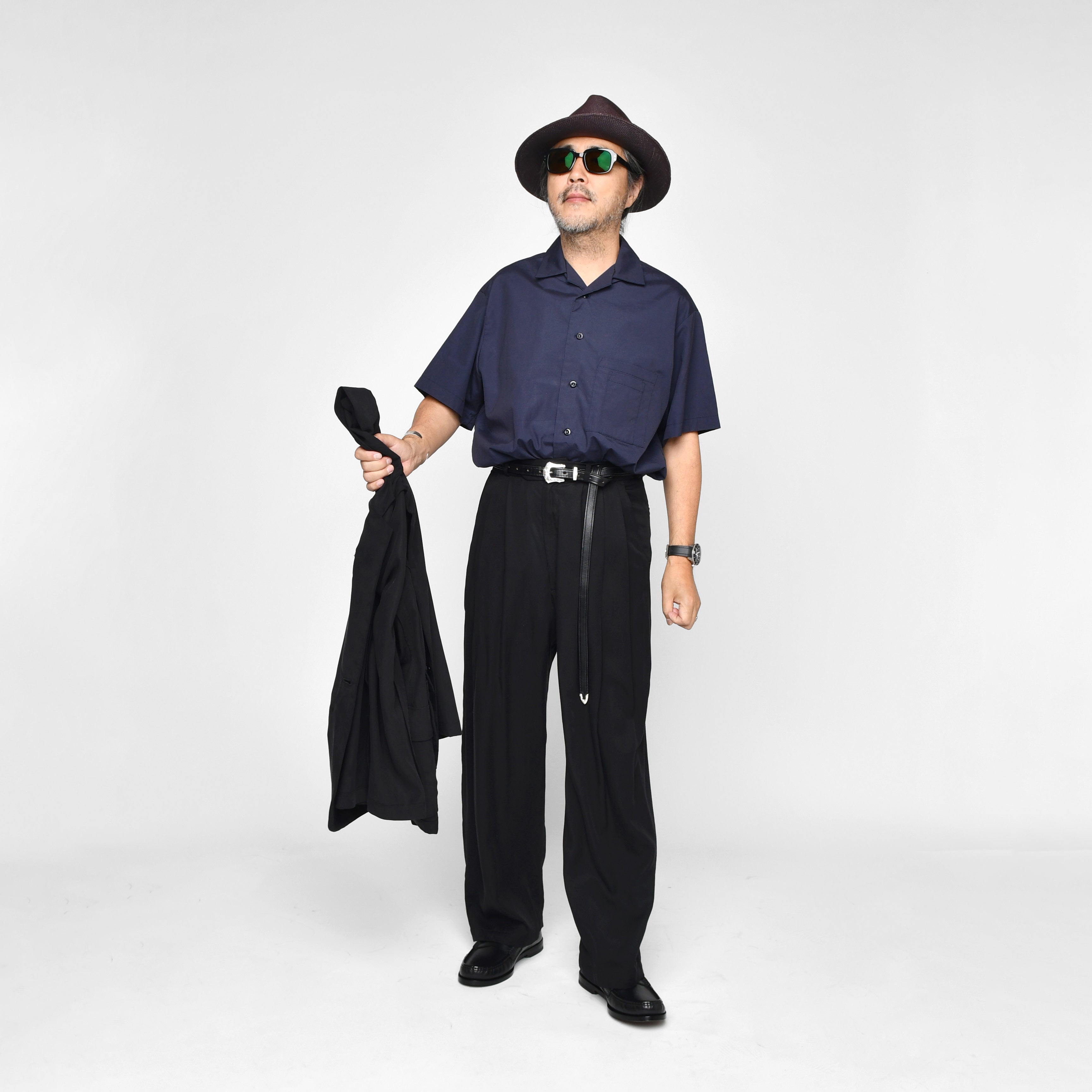 No:M31310-2 | Name:Triple Tuck Wide Pants | Color:Tencel Black【MONITALY_モニタリー】【archive】
