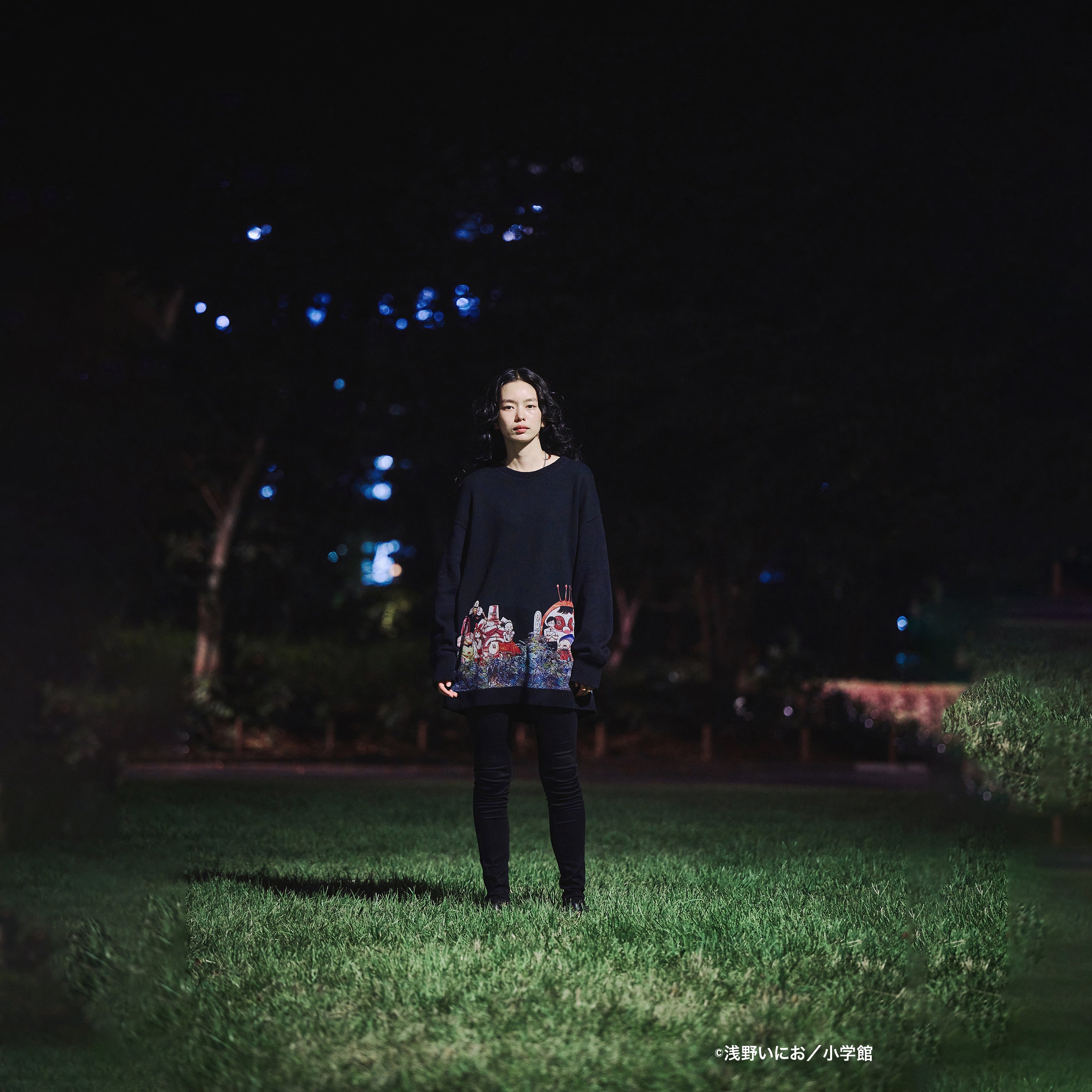 No:SF*IA-01 | Name:勇者たち Knit Sweater | Color:Black【浅野いにお × STOF 22AW SPECIAL ITEM】【archive】