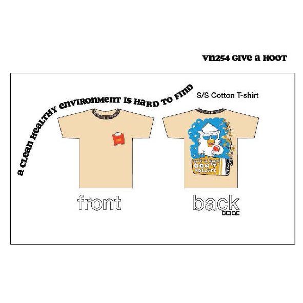 VN254 | GIVE A HOOT | Color:Beige【VIRGIL NORMAL_ヴァージルノーマル】【ネコポス選択可能】
