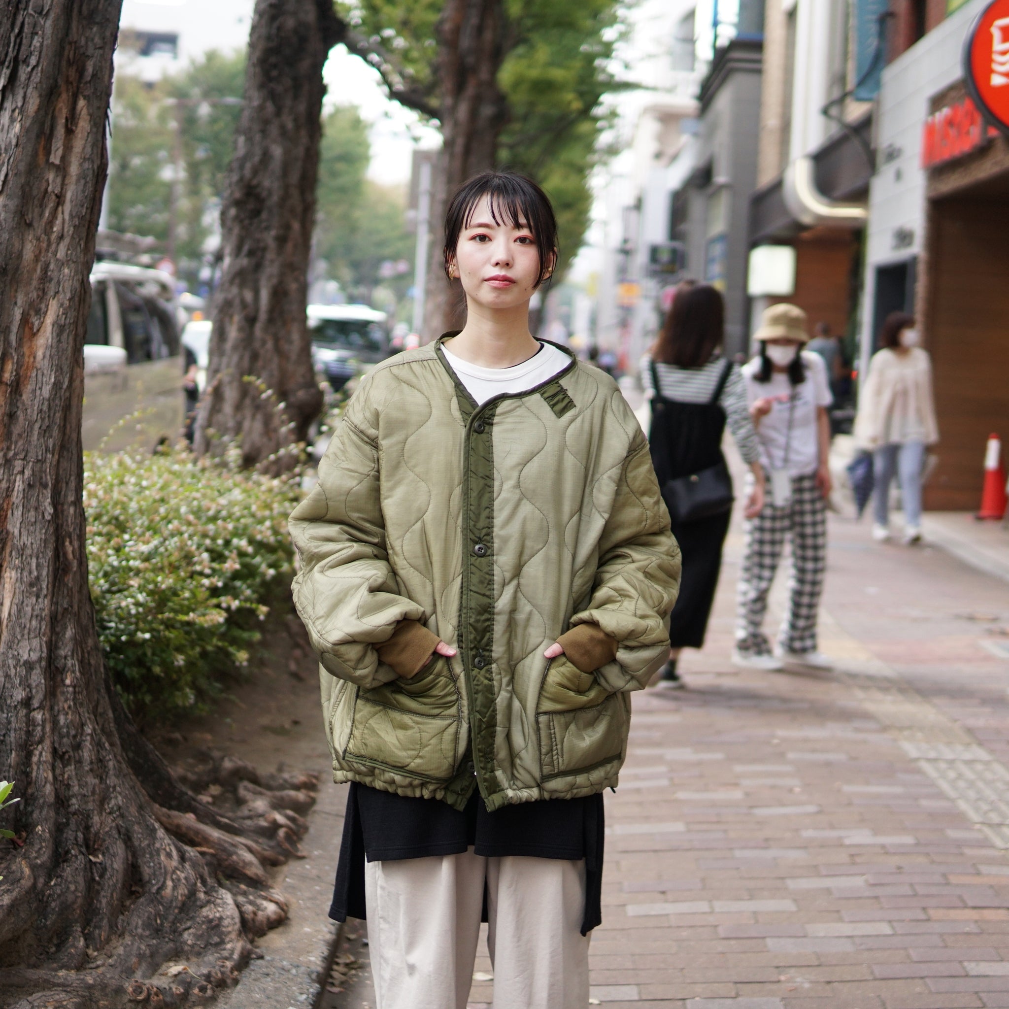 odd22fw03 | Quilting Short Jkt – Olive 別注 | ODDMENT