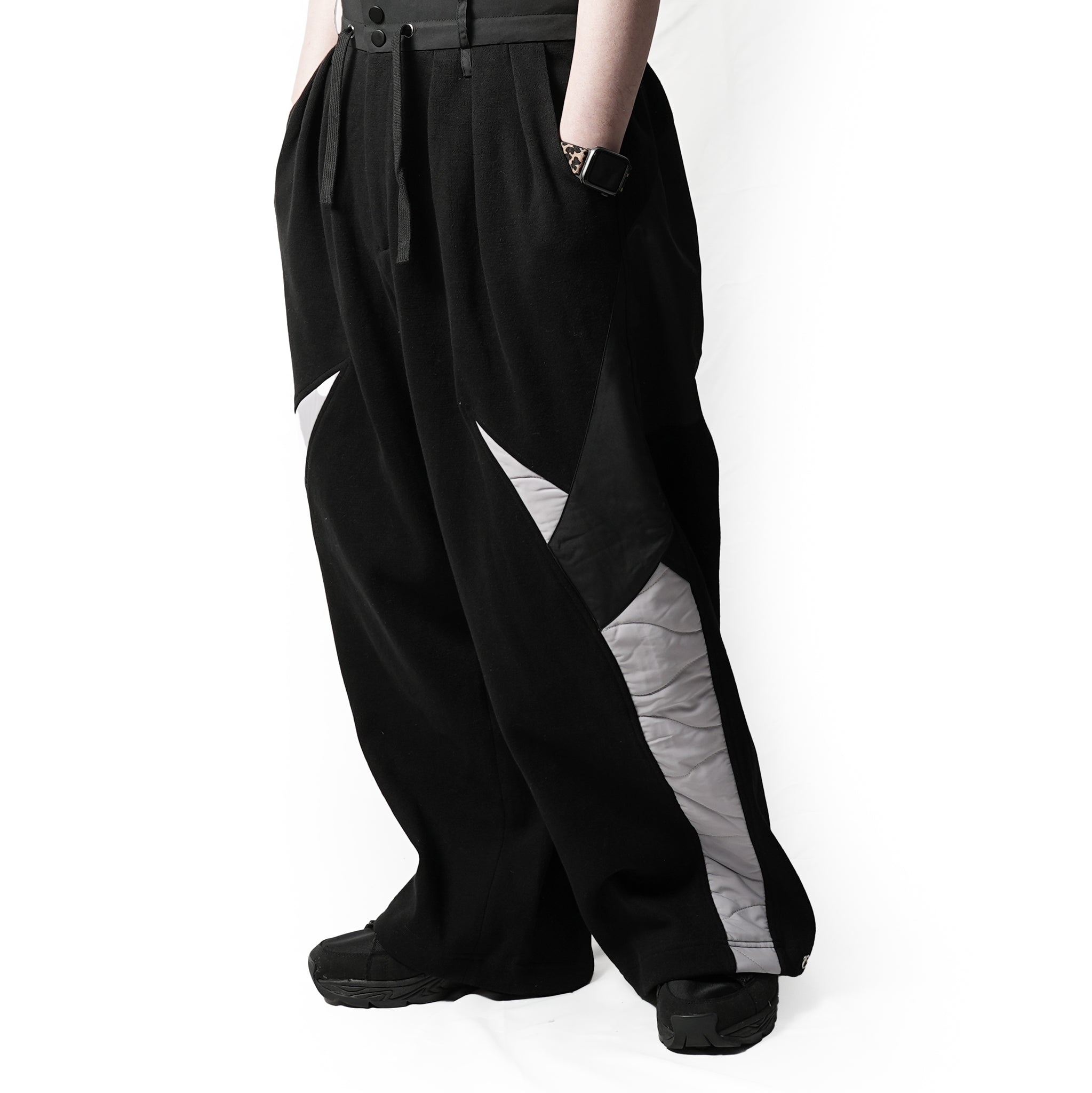 No:ACRS23-P01| Name: 2023 Collection Flower Mantis Collection French cotton heavy quilted cotton padded pants | Color:Black | Size:Free【(A)CRYPSIS®】【SEIVSON_セイヴソン】【archive】