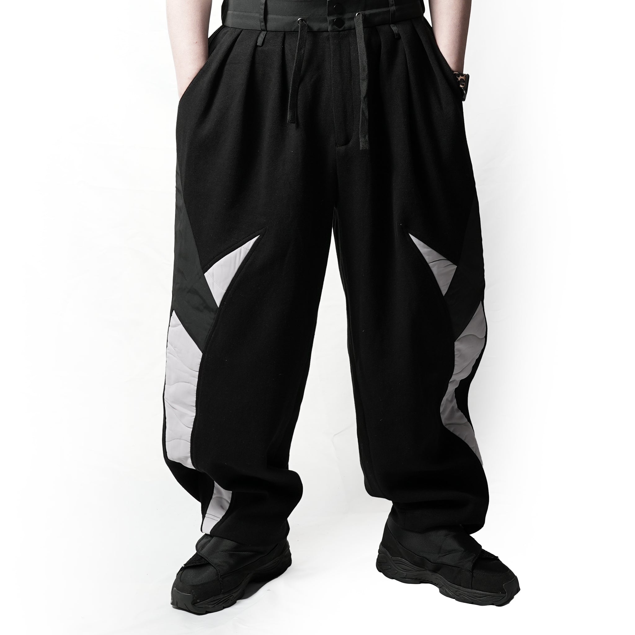 No:ACRS23-P01| Name: 2023 Collection Flower Mantis Collection French cotton heavy quilted cotton padded pants | Color:Black | Size:Free【(A)CRYPSIS®】【SEIVSON_セイヴソン】【archive】