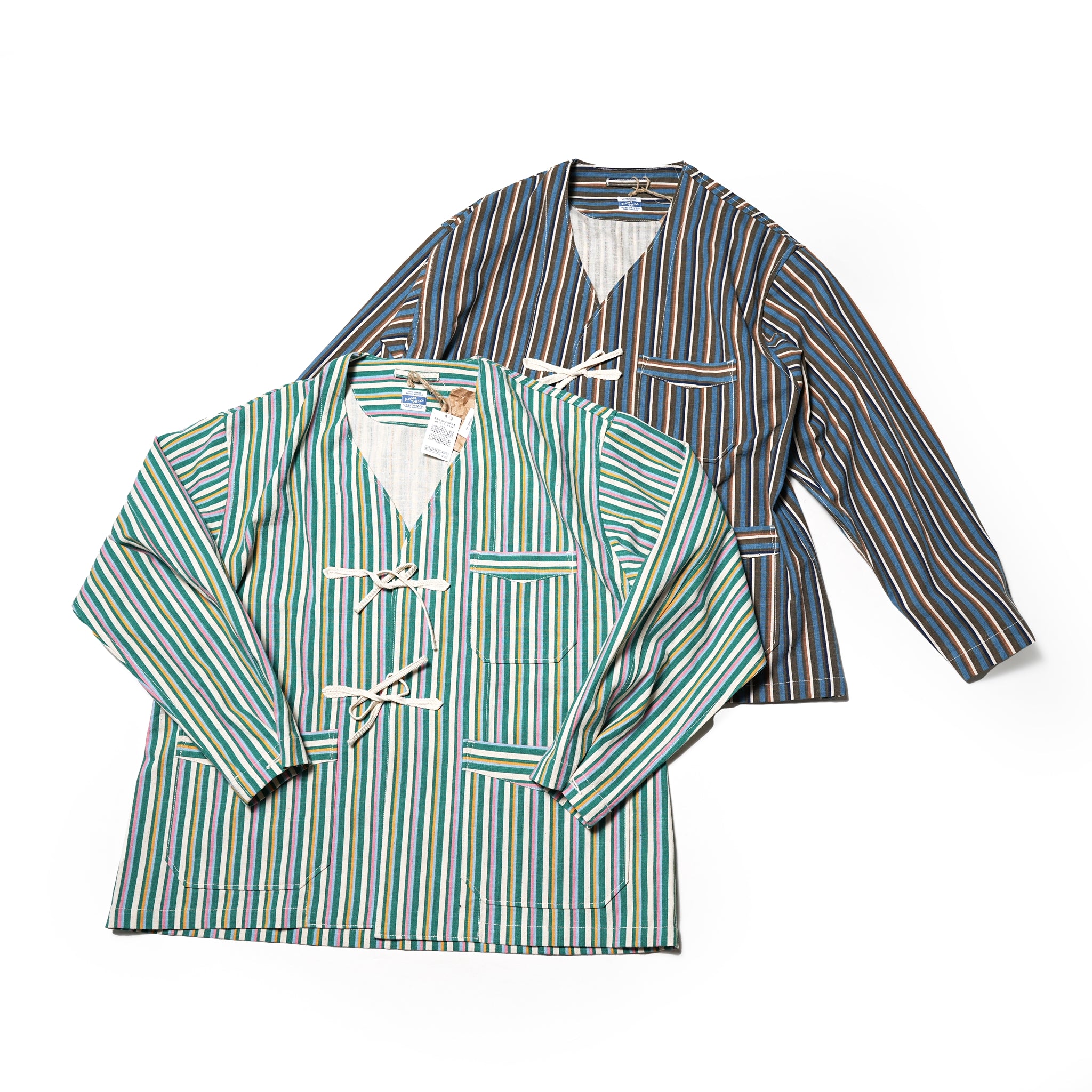 No:AM-2317003 | Name:Stripe Cotton Slab Tape Cardigan | Color:Stripe-A