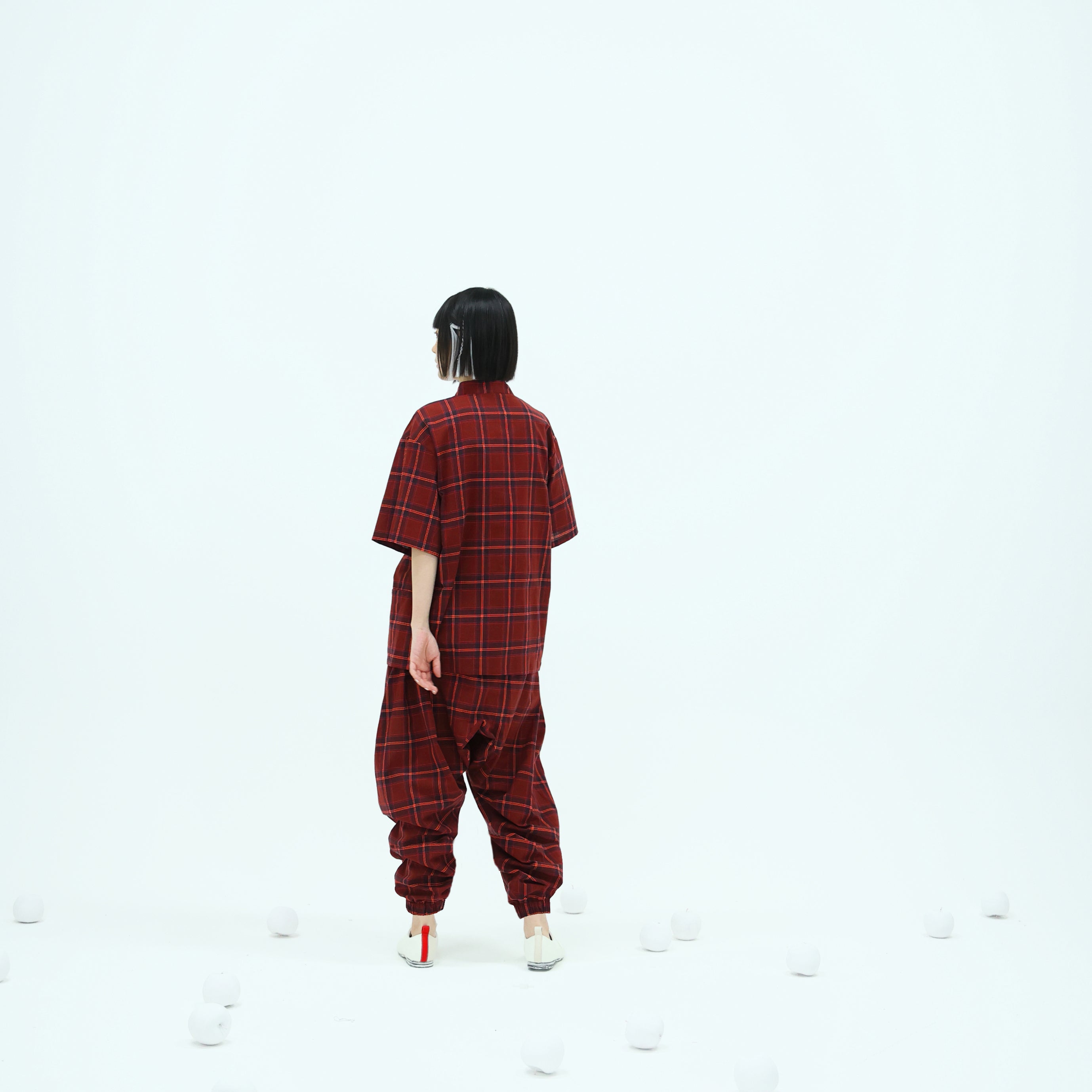 No:bsd23SS-10_a | Name:Checked sarrouel pants | Color:Red【BEDSIDEDRAMA_ベッドサイドドラマ】【archive】