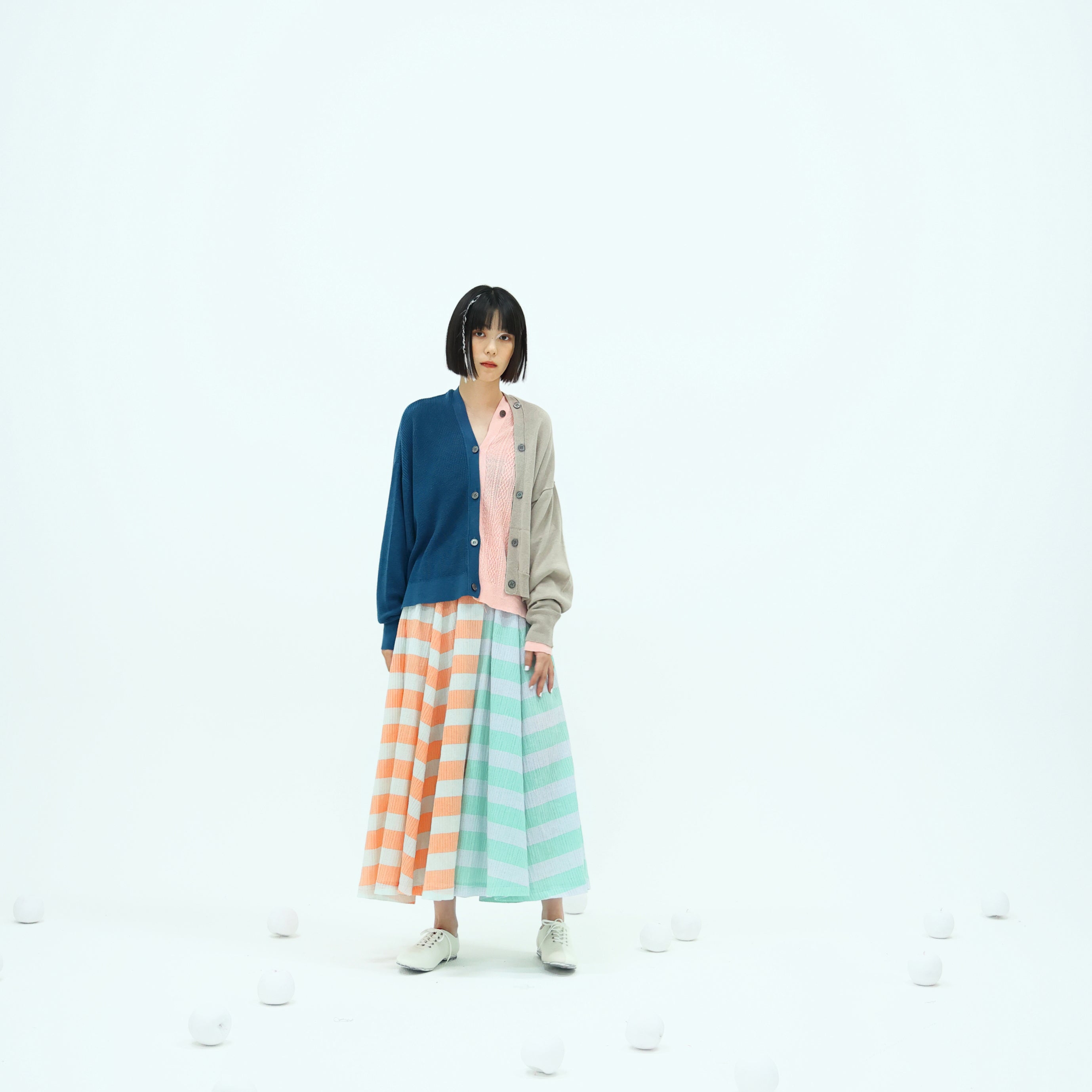 No:bsd23SS-20_a | Name:3piece knit cardigan | Color:Azisai【BEDSIDEDRAMA_ベッドサイドドラマ】【archive】