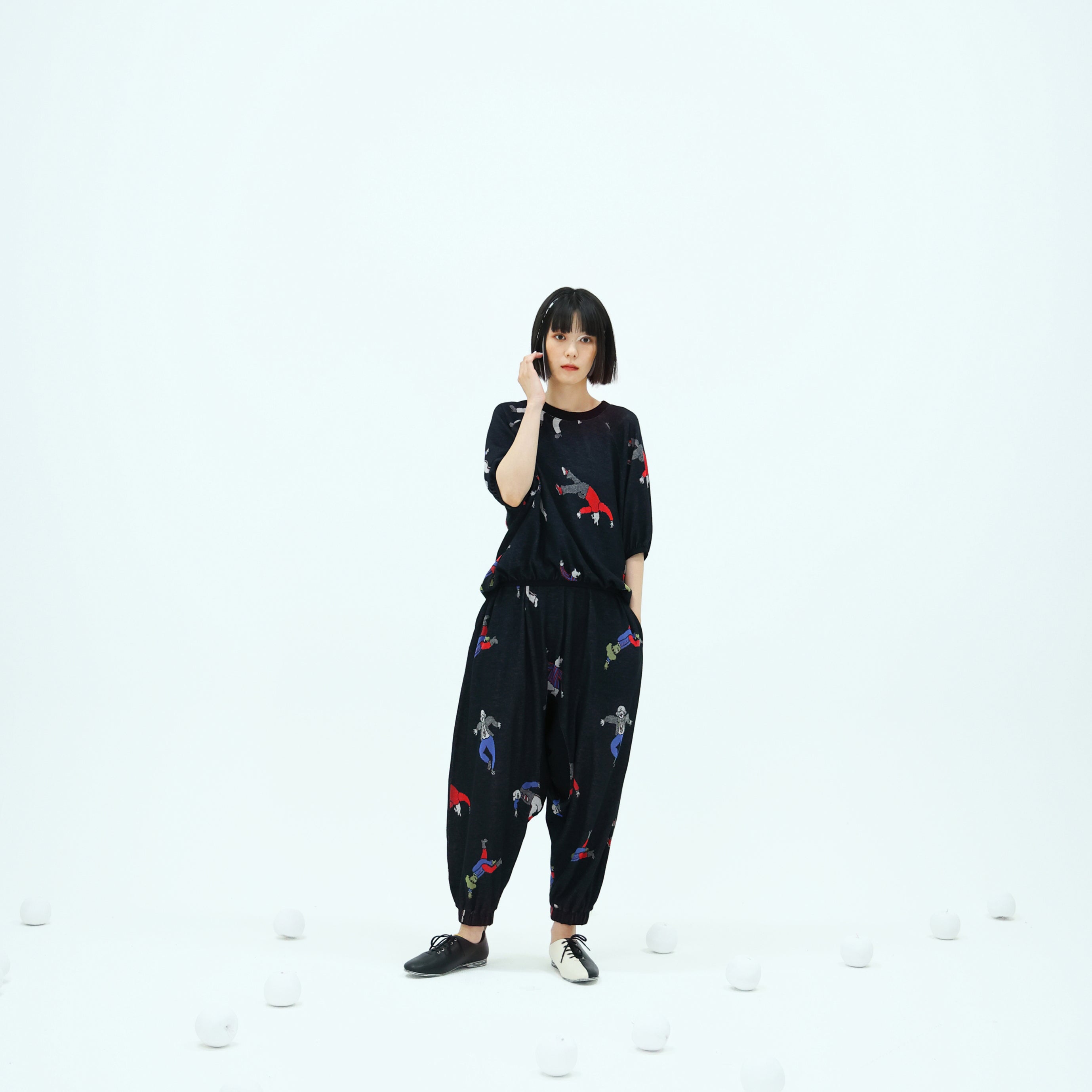 No:bsd23SS-22 | Name:Dance balloon T-shirt | Color:Black【BEDSIDEDRAMA_ベッドサイドドラマ】【archive】