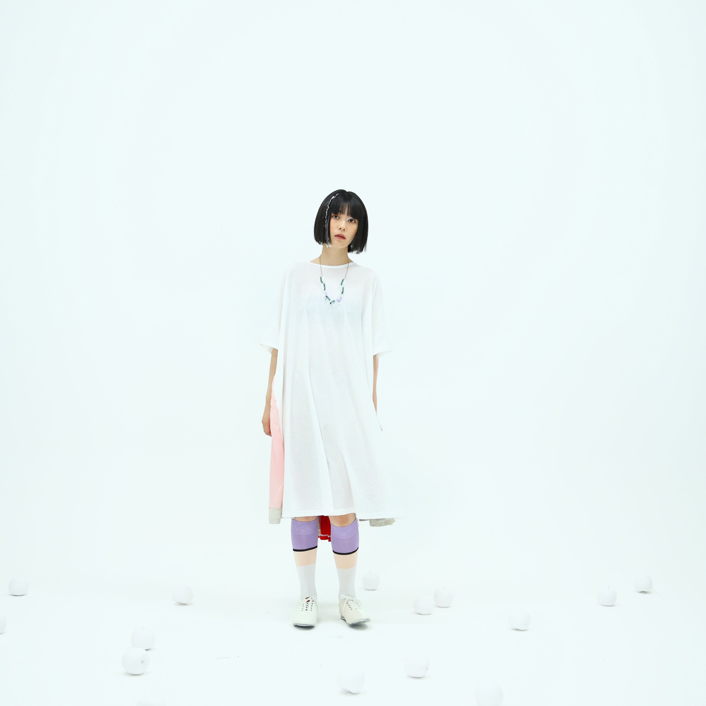 No:bsd23SS-27_a | Name:Peacock Dress tee | Color:White【BEDSIDEDRAMA_ベッドサイドドラマ】【archive】