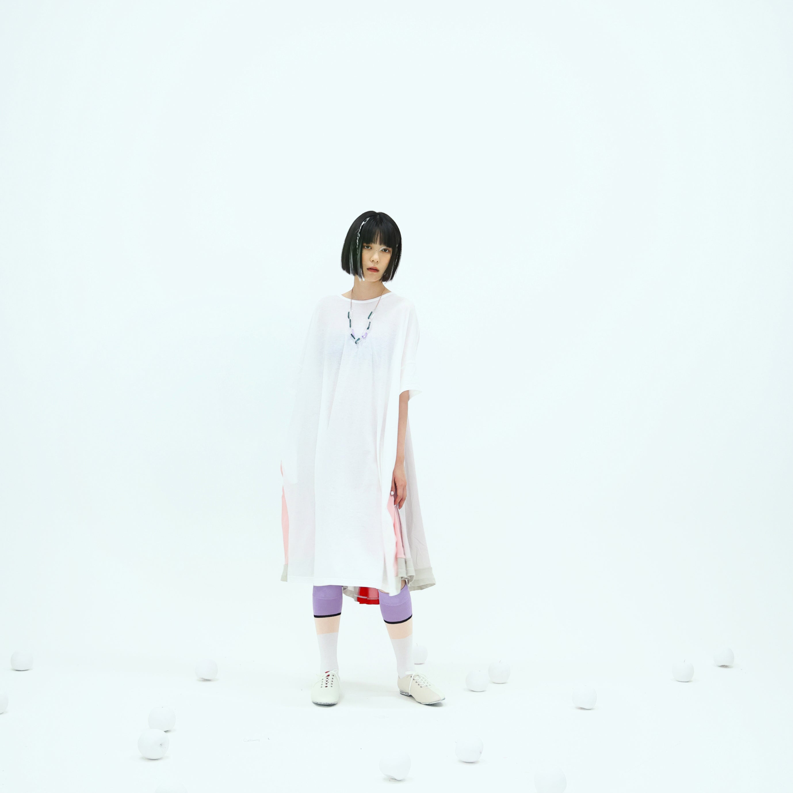 No:bsd23SS-27_a | Name:Peacock Dress tee | Color:White【BEDSIDEDRAMA_ベッドサイドドラマ】【archive】
