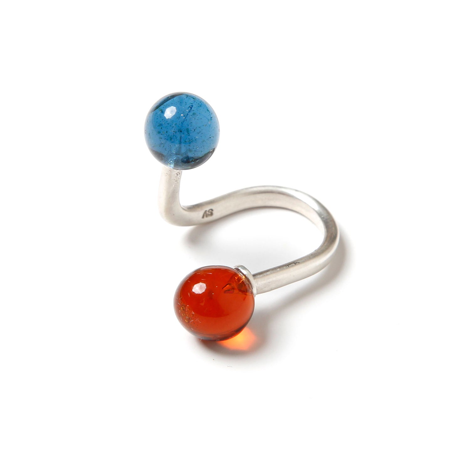 bsd23SS-35_b | Float glass ring | Color:Rd・Bl【BEDSIDEDRAMA_ベッドサイドドラマ】【archive】