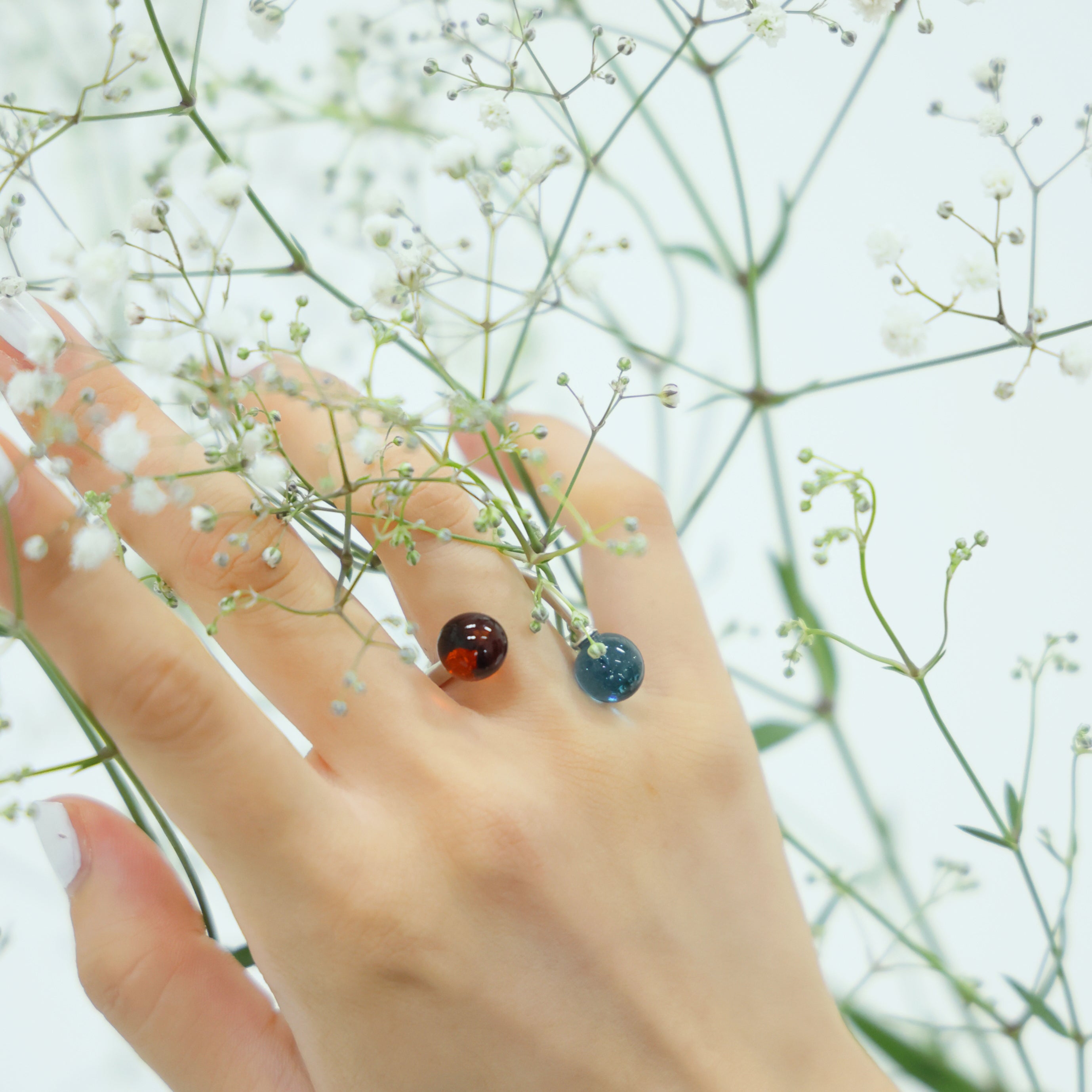 bsd23SS-35_b | Float glass ring | Color:Rd・Bl【BEDSIDEDRAMA_ベッドサイドドラマ】【archive】