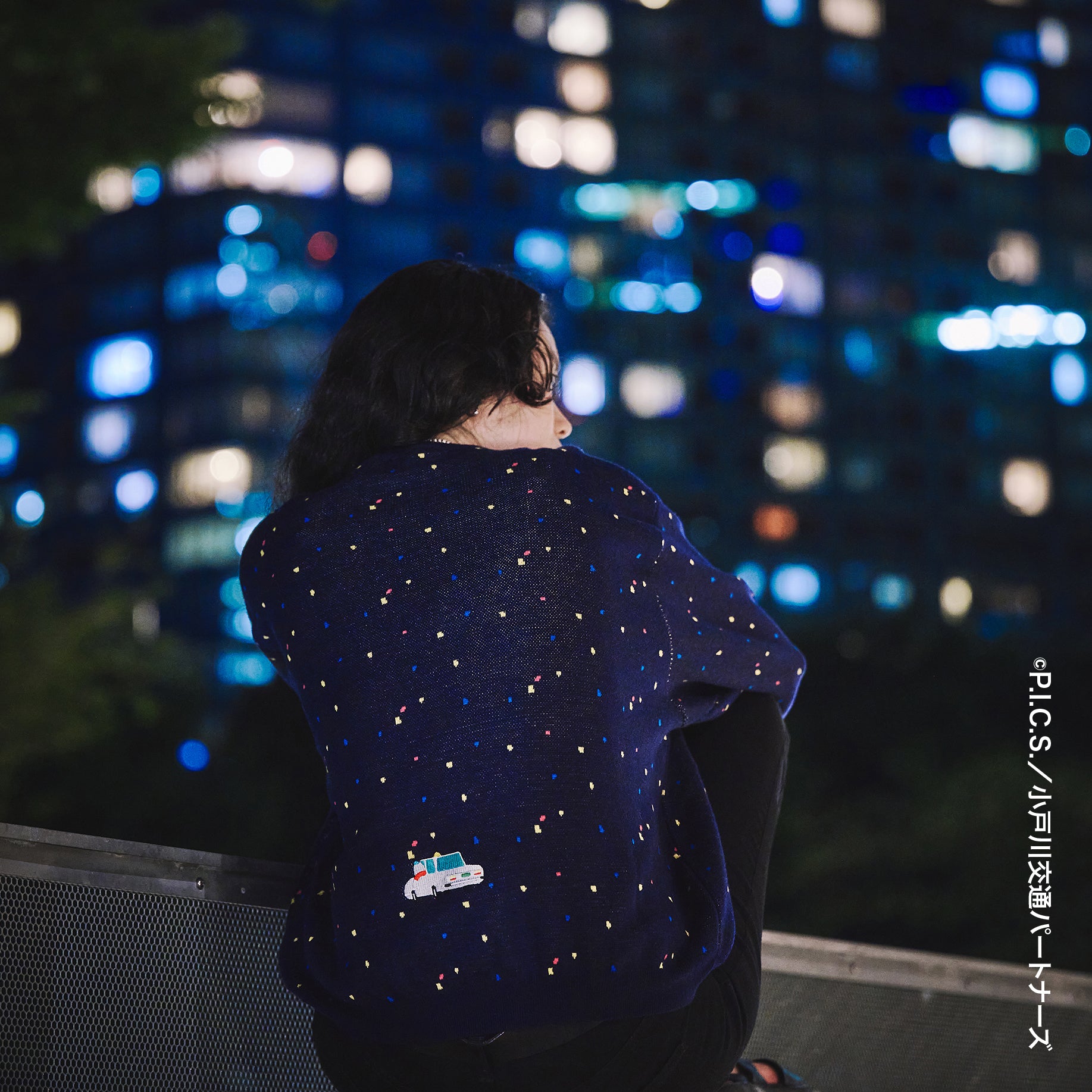 No:bsdodd-02 | Name:City Lights Knit Sweater | Color:Navy【BEDSIDEDRAMA_ベッドサイドドラマ】【archive】