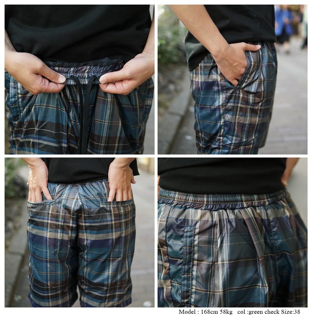 CHECK 2TUCK EASY SHORTS "Jacobus" ショートパンツ Color: green check / brown check 【KELEN】【ネコポス選択可能】-KELEN MEN-ADDICTION FUKUOKA