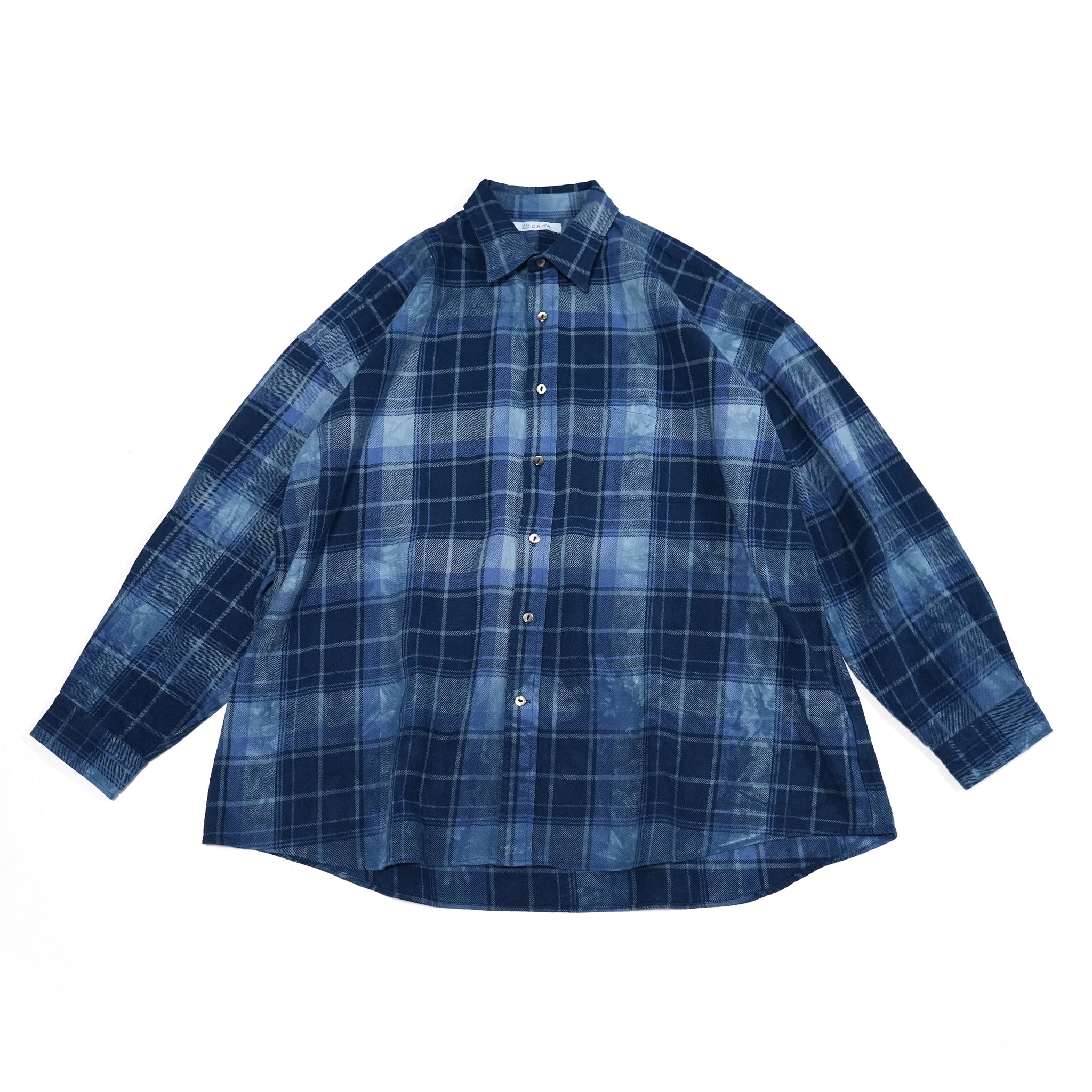 No:RGW-01_A | Name:REGULAR WIDE SHIRTS-AMERICAN CHECK DYE | Color:Blue【CATTA_カッタ】【archive】